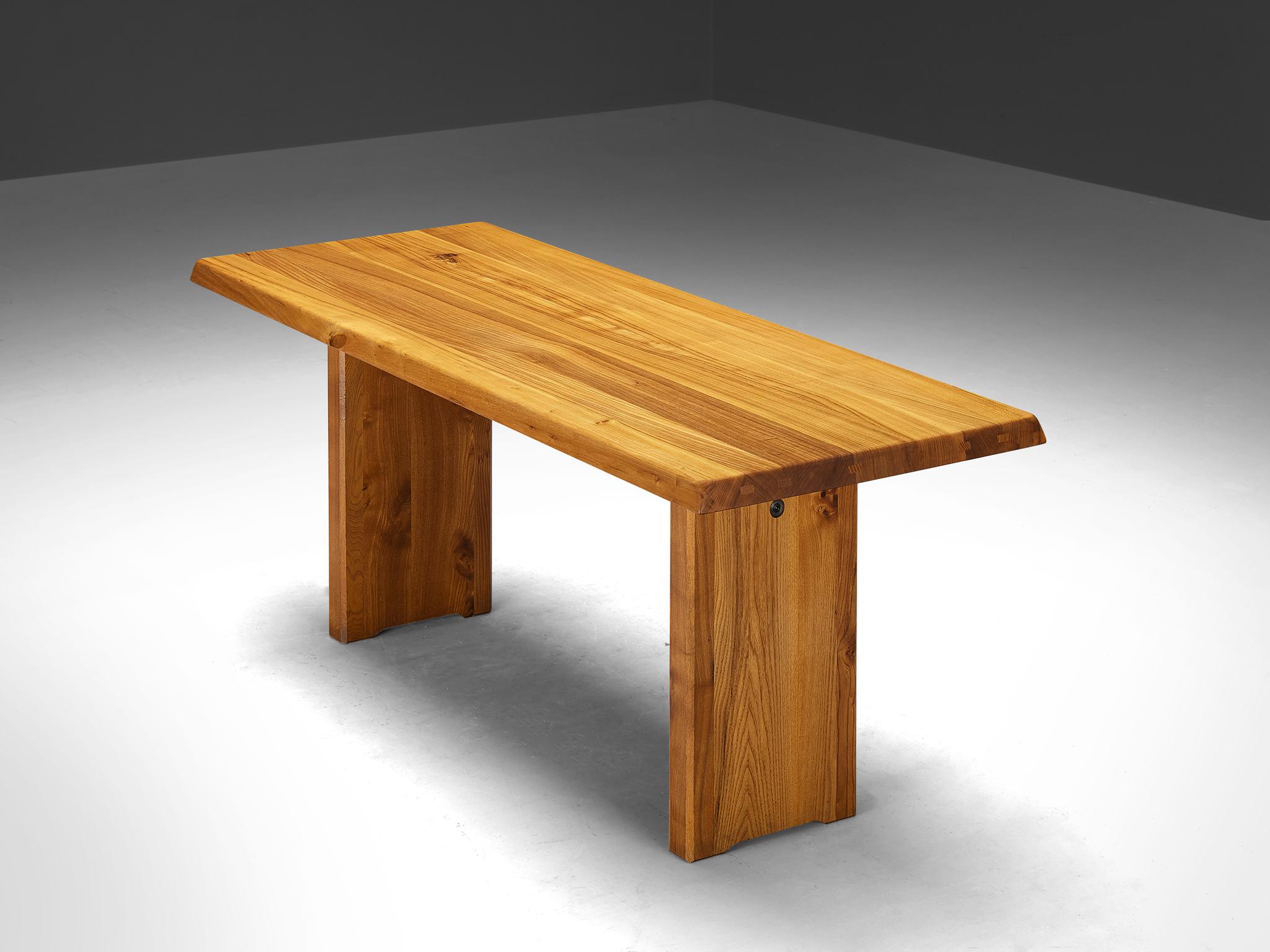Pierre Chapo, dining table model 'T14B', elm, France, design 1964

This T14B dining table is one of the early editions designed by Pierre Chapo, known for his hallmark use of solid elmwood and a commitment to pure and clean design and construction