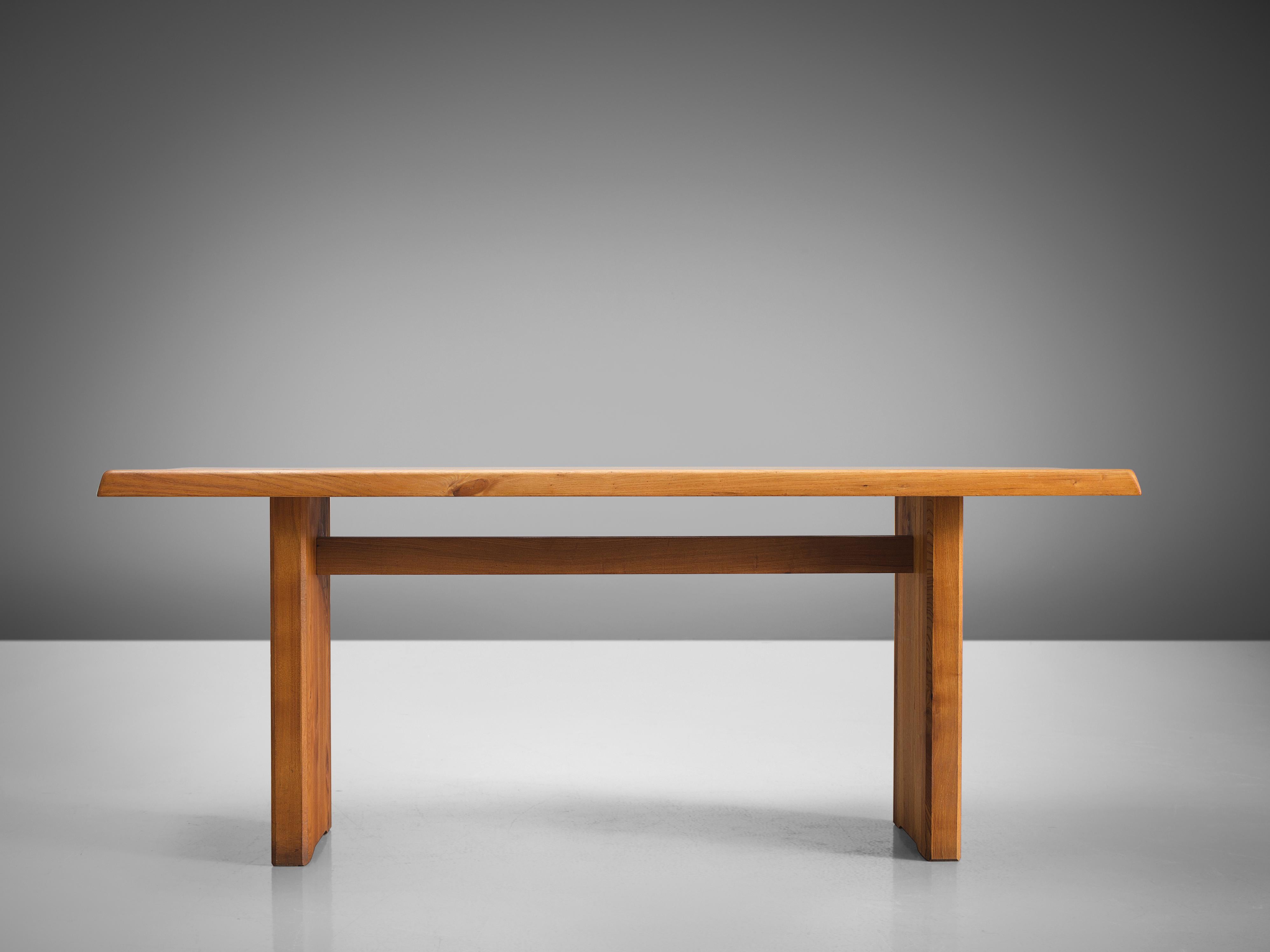 Mid-Century Modern Pierre Chapo 'T14B' Table in Solid Elm  For Sale