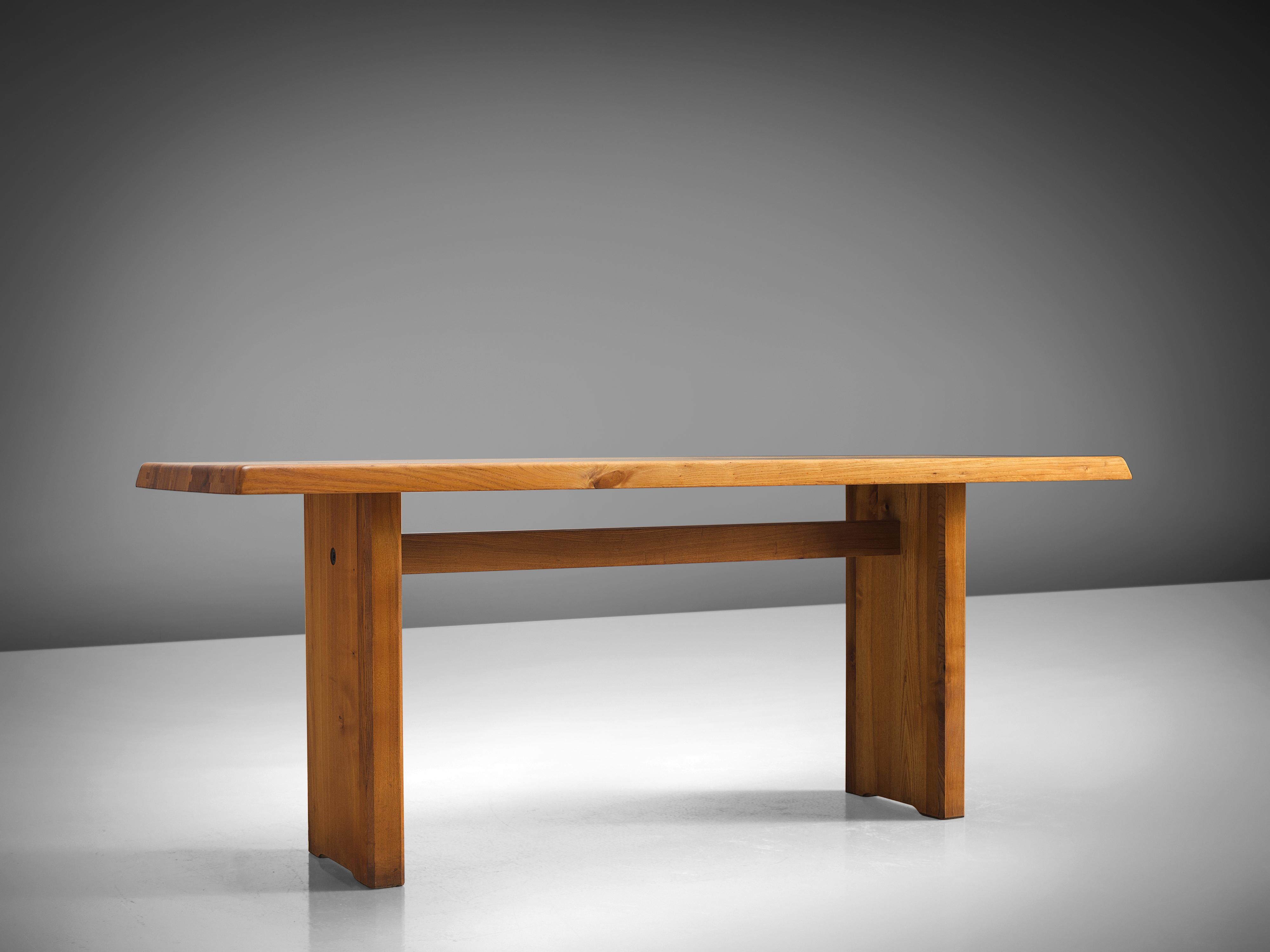 Pierre Chapo 'T14B' Tisch aus massivem Ulmenholz  (Mitte des 20. Jahrhunderts) im Angebot