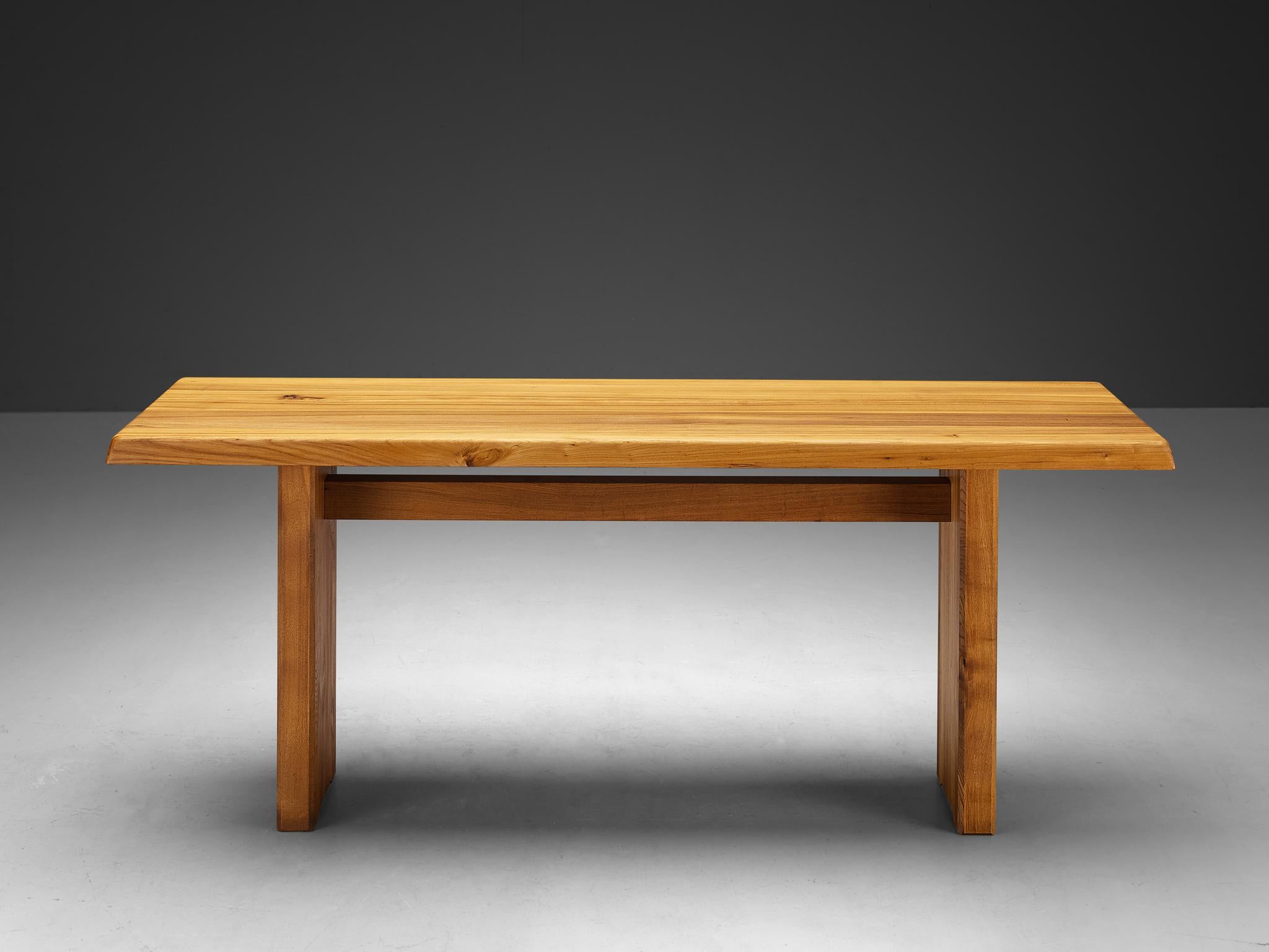 Mid-20th Century Pierre Chapo 'T14B' Table in Solid Elm 