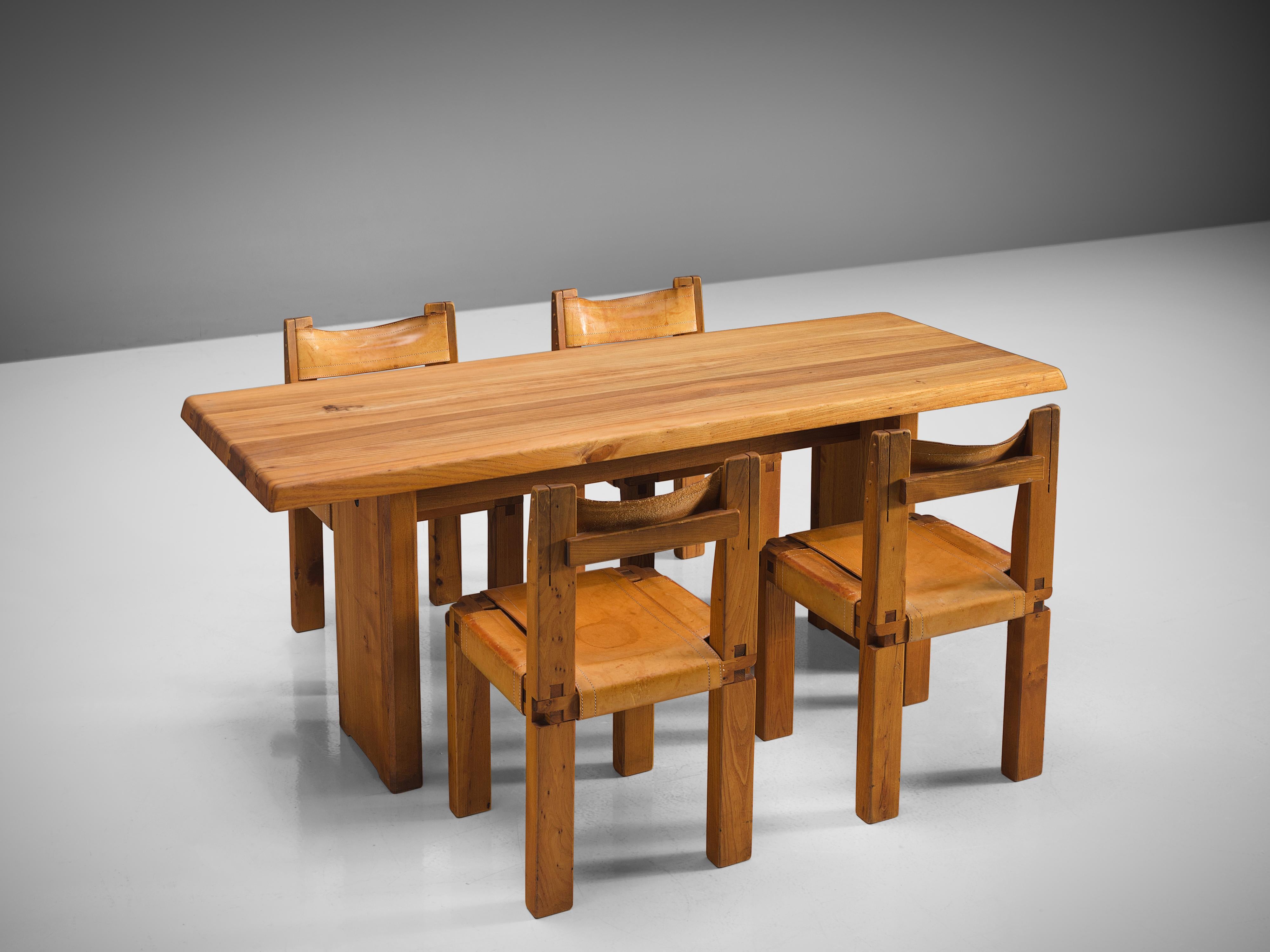 Pierre Chapo 'T14B' Table in Solid Elm  For Sale 2