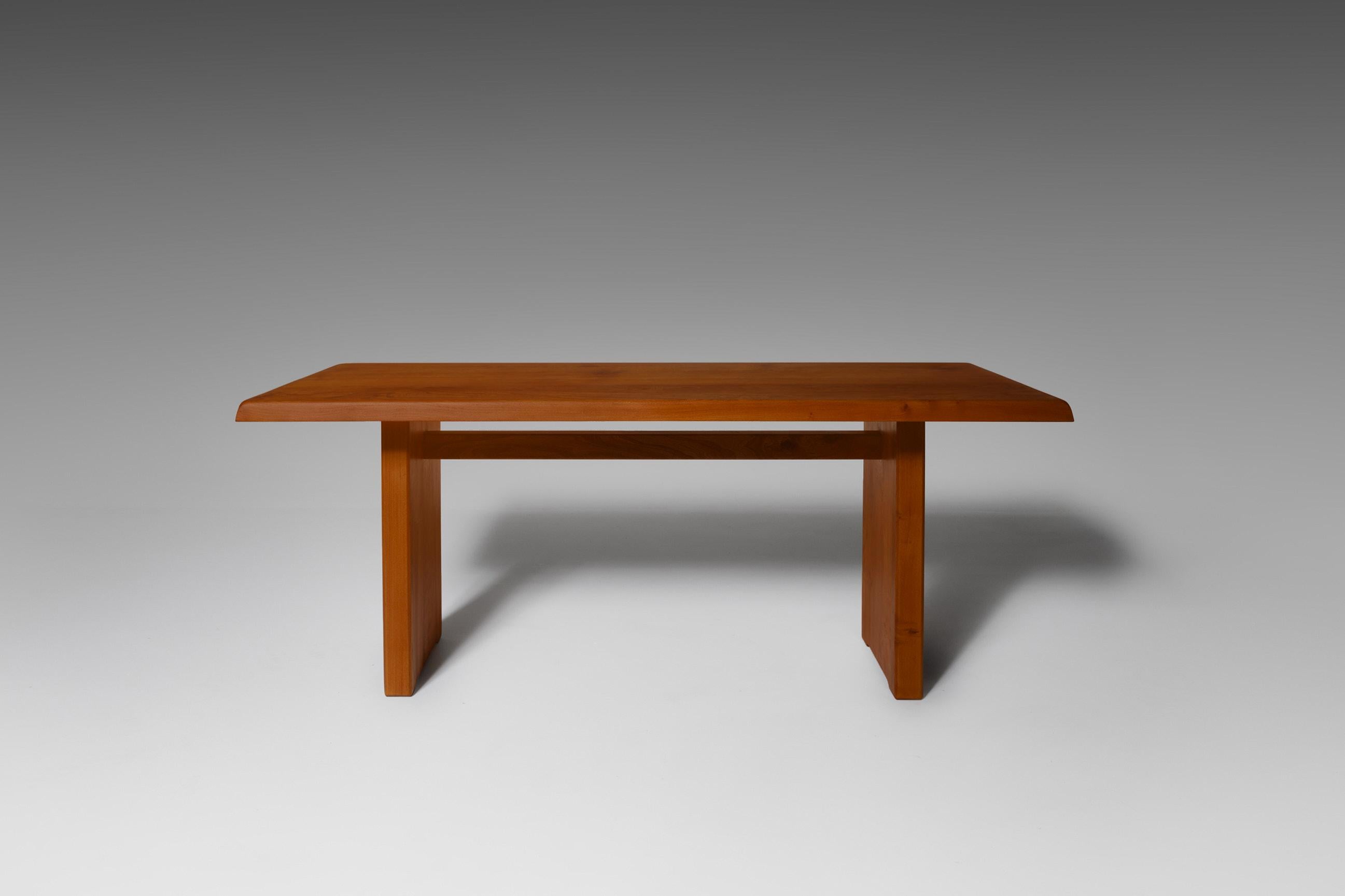 20th Century Pierre Chapo ‘T14C’ Dining Table in Solid Elm