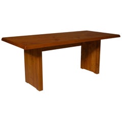 Pierre Chapo ‘T14C’ Dining Table in Solid Elm