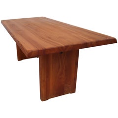 Pierre Chapo T14C Dining Table in Solid Elm, France, 1960s