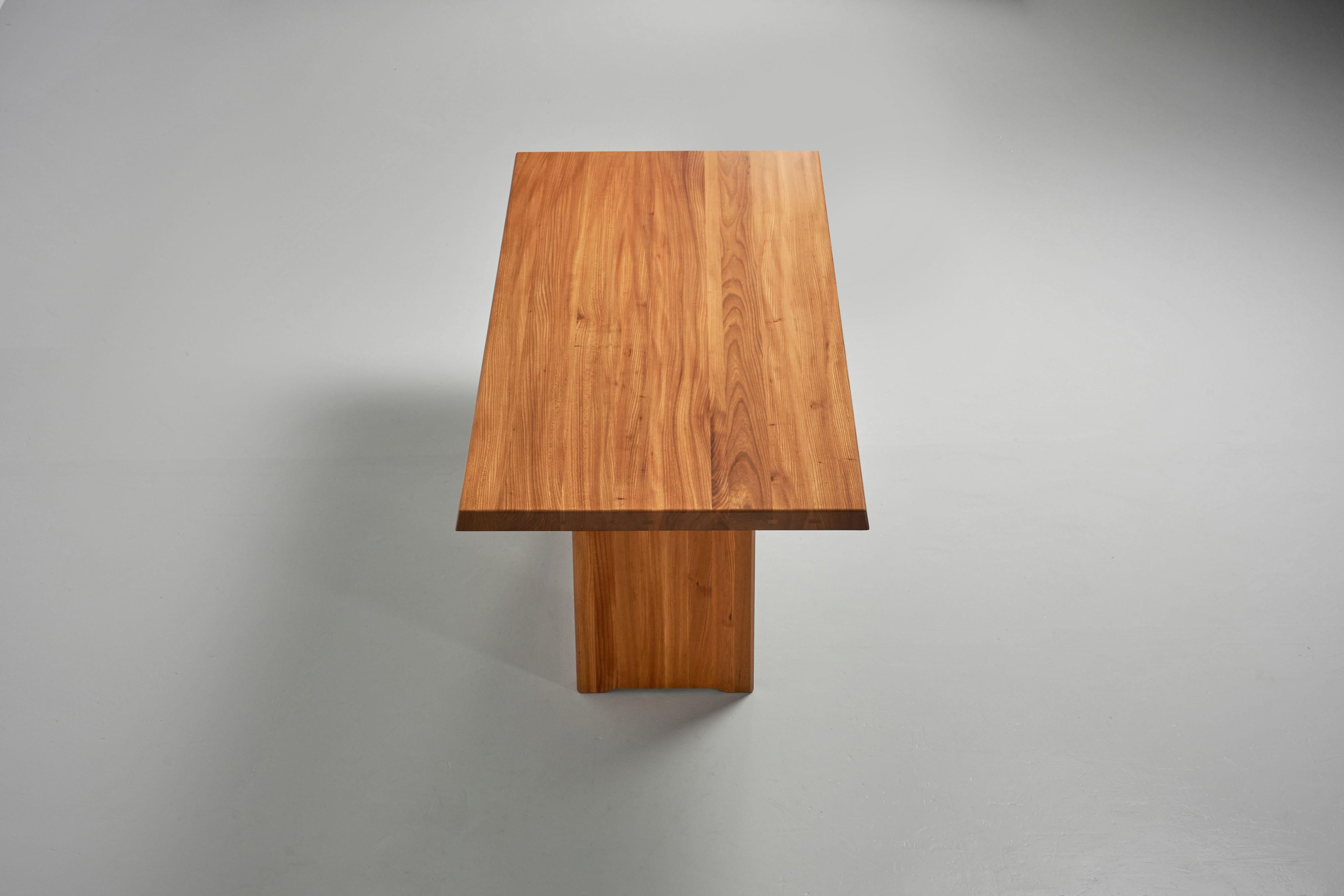 Pierre Chapo T14D dining table in elm France 1963 3
