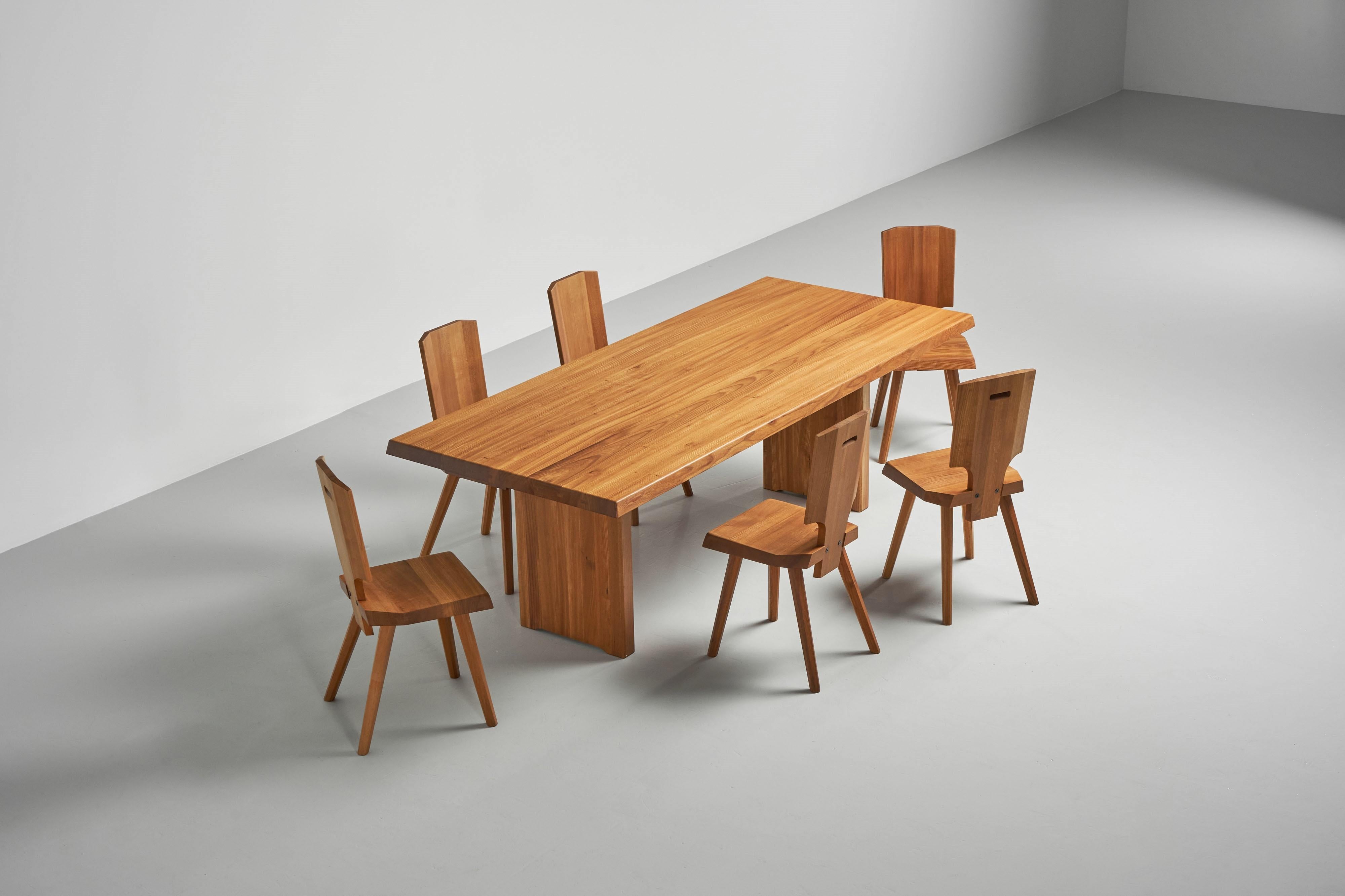 Pierre Chapo T14D dining table in elm France 1963 7