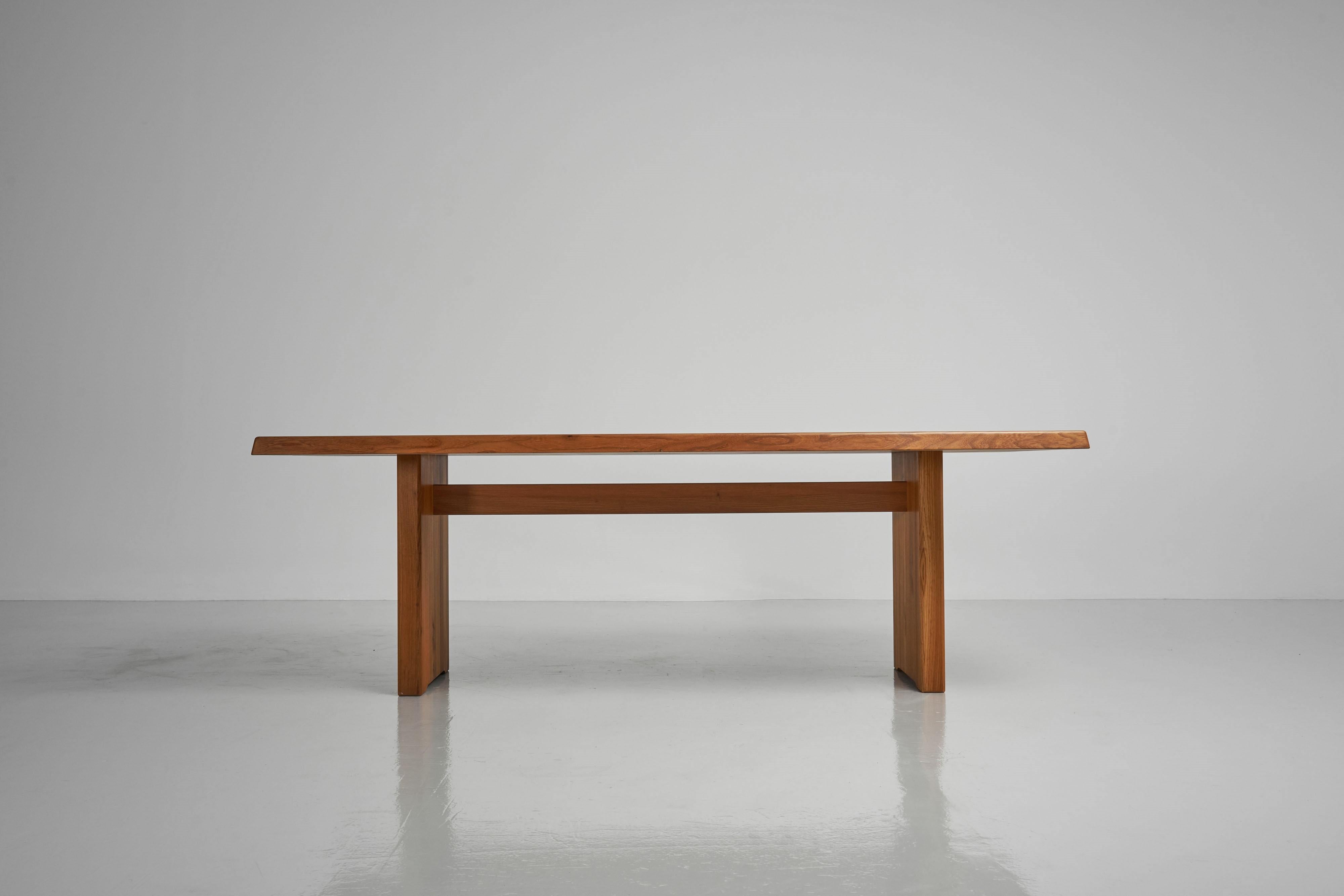 Mid-Century Modern Pierre Chapo T14D dining table in elm France 1963
