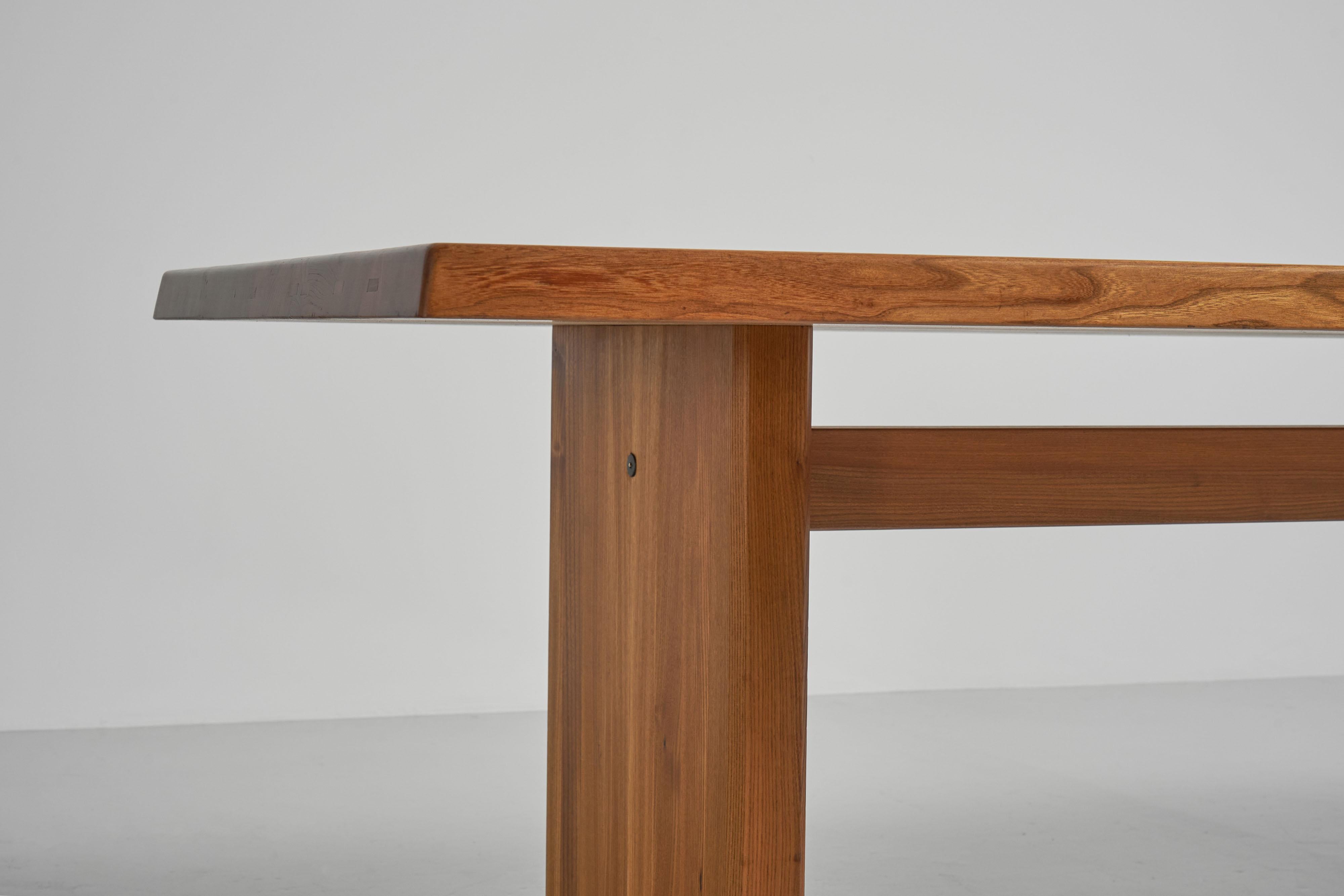 Elm Pierre Chapo T14D dining table in elm France 1963