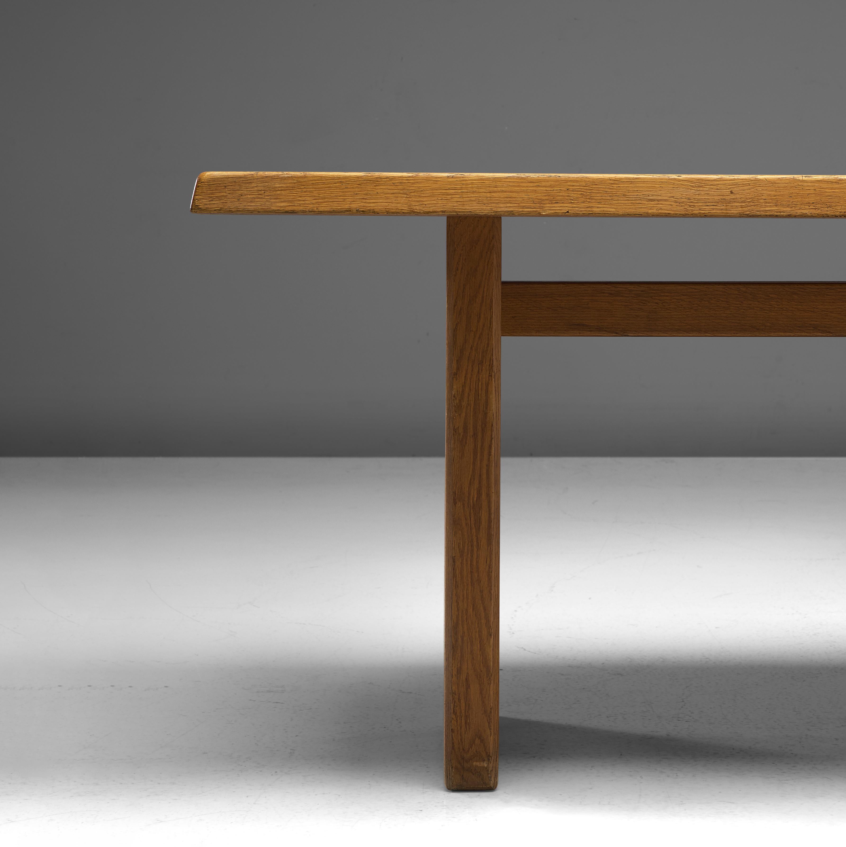 Pierre Chapo 'T14D' Dining Table in Solid Oak 1