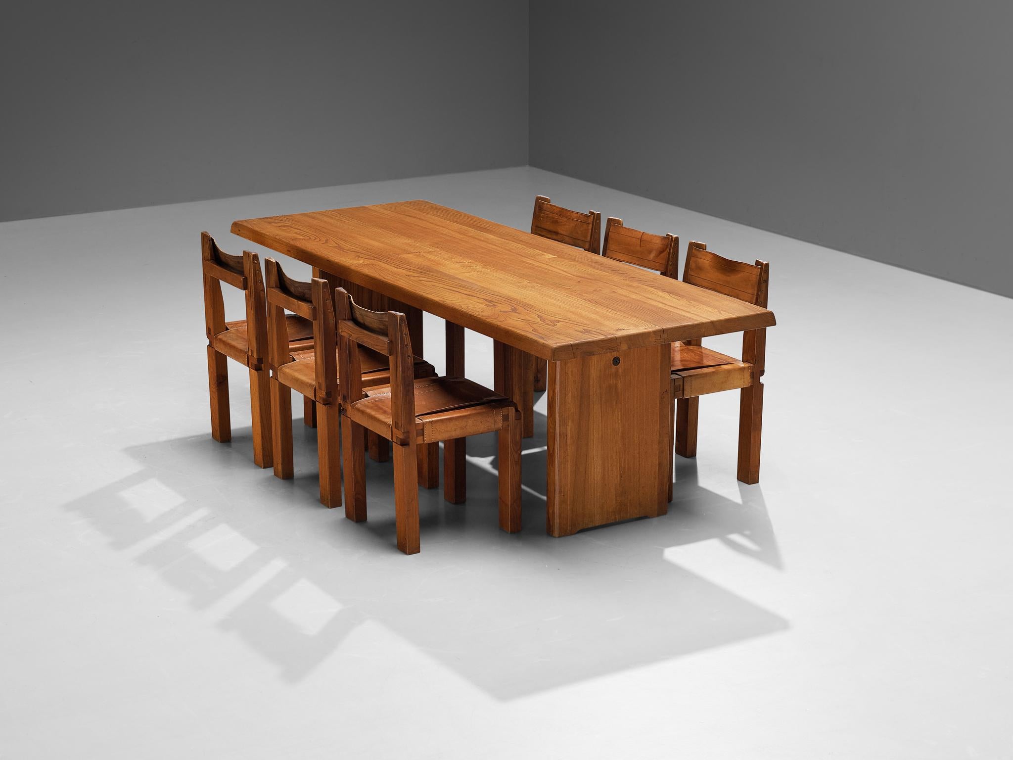 Pierre Chapo 'T14D' Table in Solid Elm  For Sale 4
