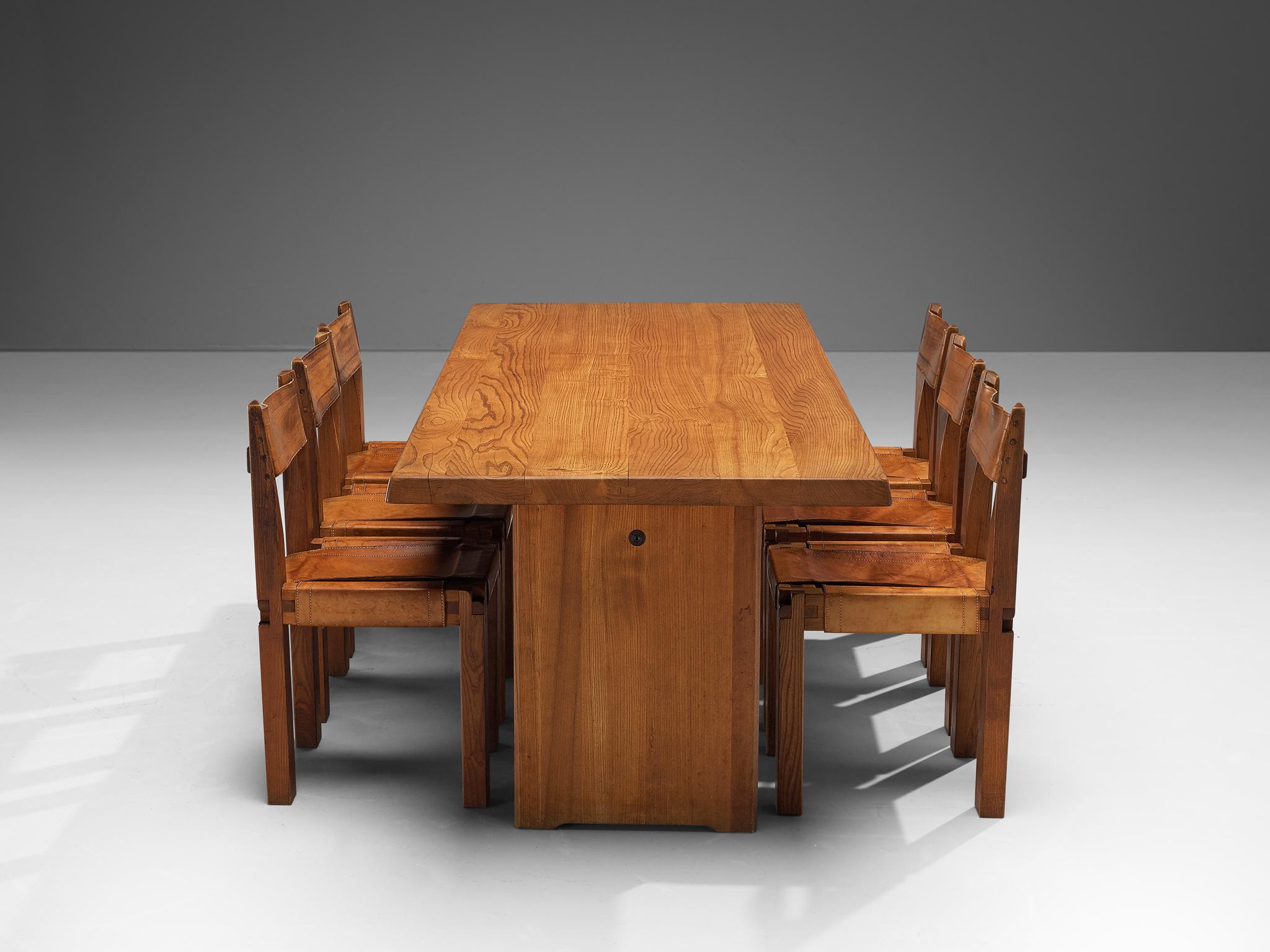 Pierre Chapo 'T14D' Table in Solid Elm  For Sale 5