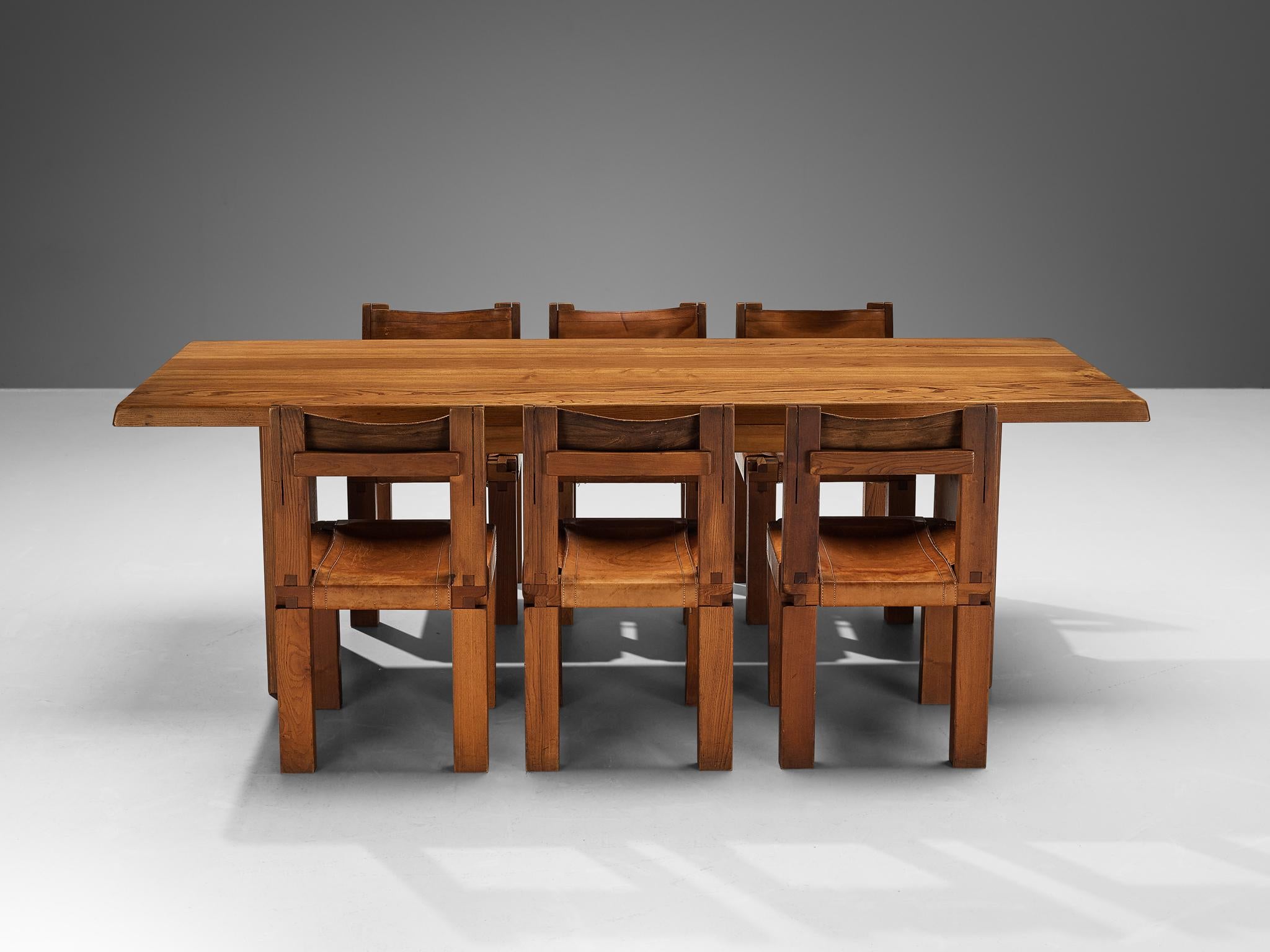 Pierre Chapo 'T14D' Table in Solid Elm  For Sale 6