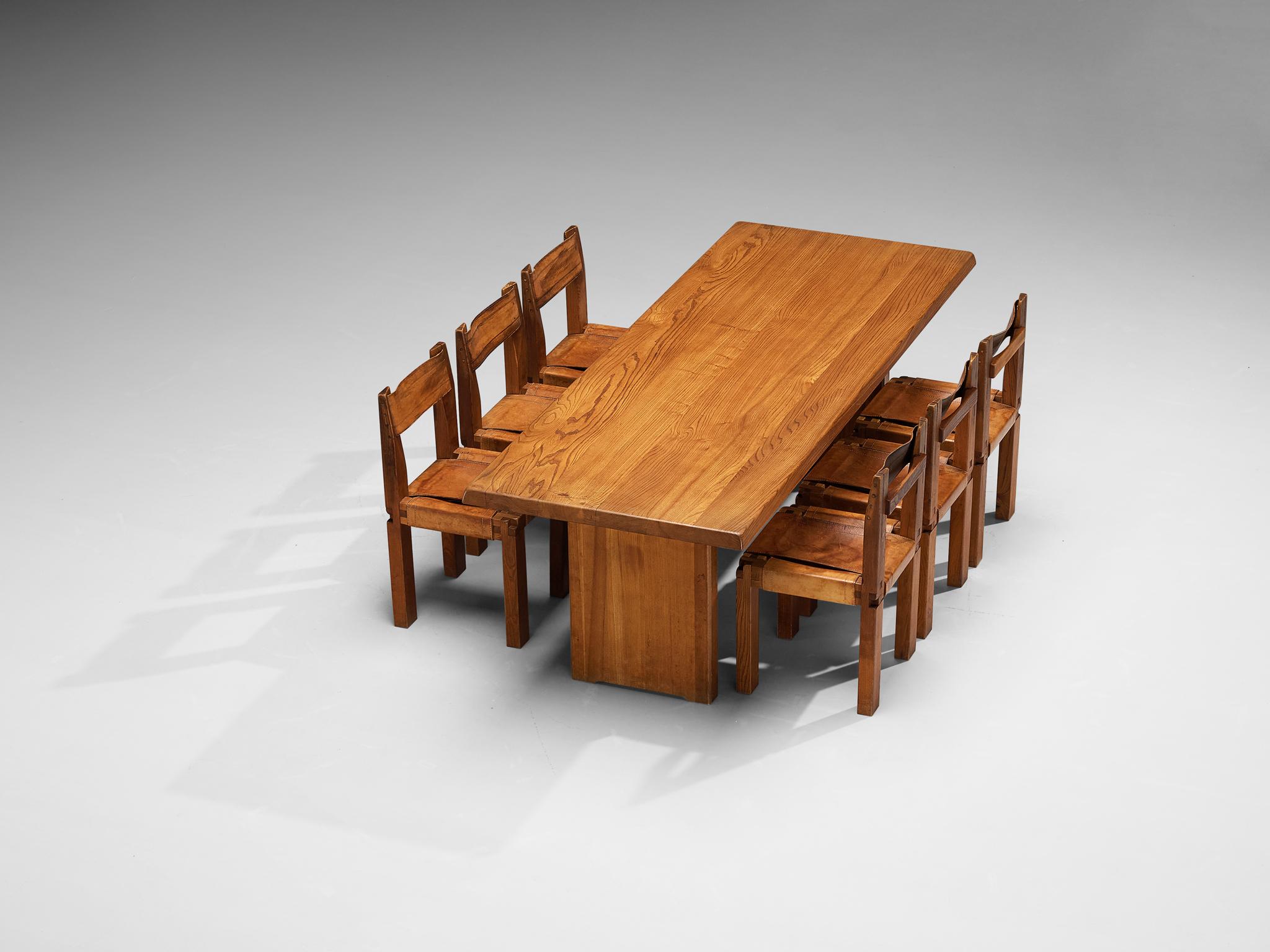 Pierre Chapo 'T14D' Table in Solid Elm  For Sale 7