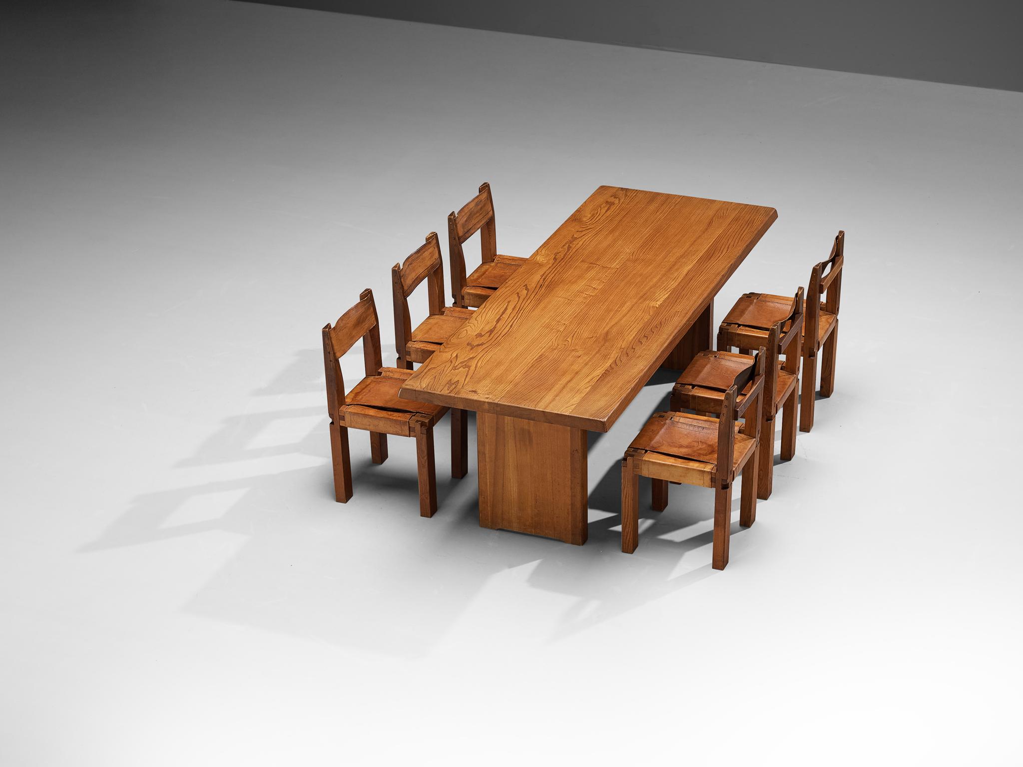 Pierre Chapo 'T14D' Table in Solid Elm  For Sale 10