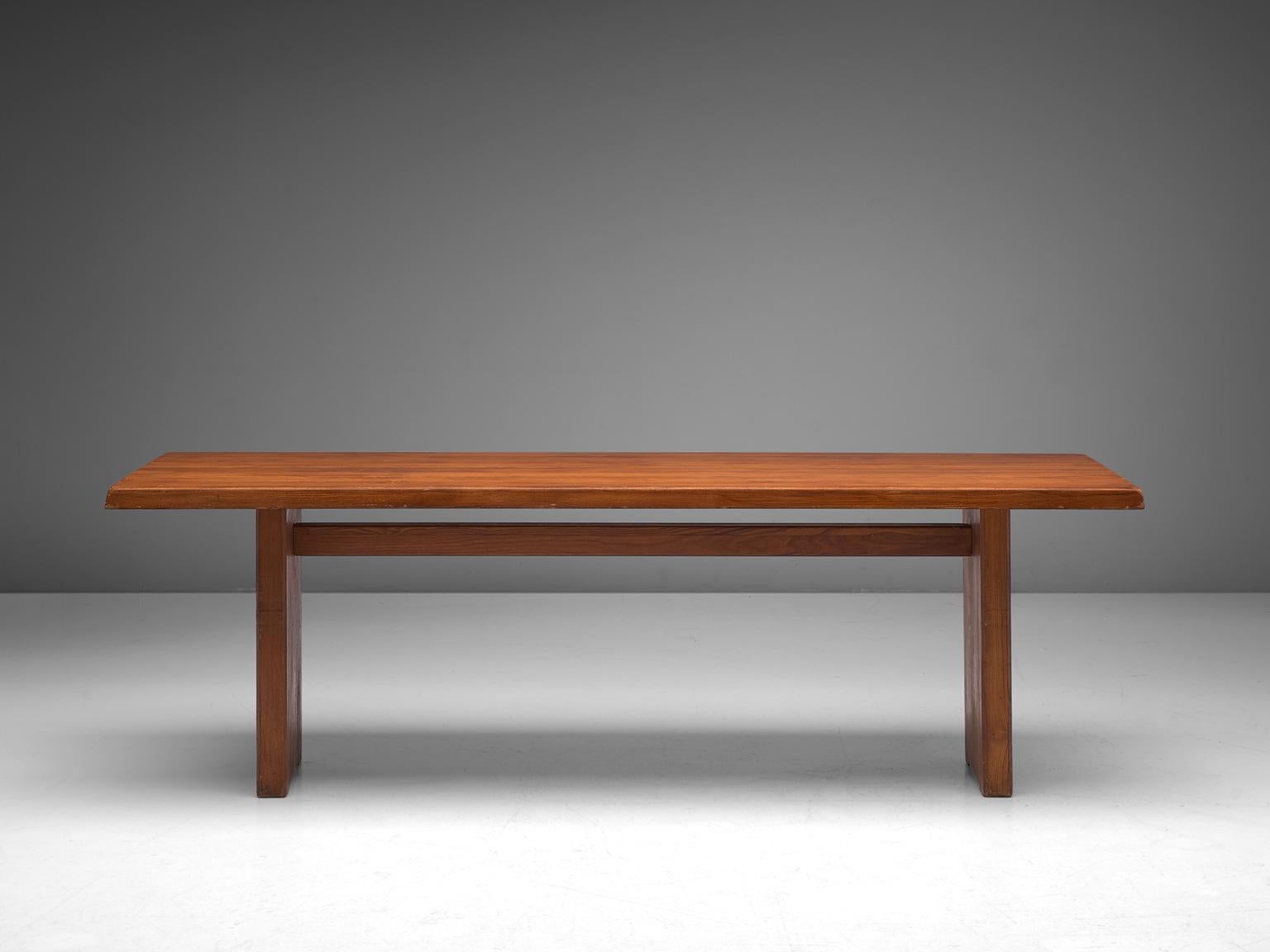 Mid-Century Modern Pierre Chapo 'T14D' Table in Solid Elm