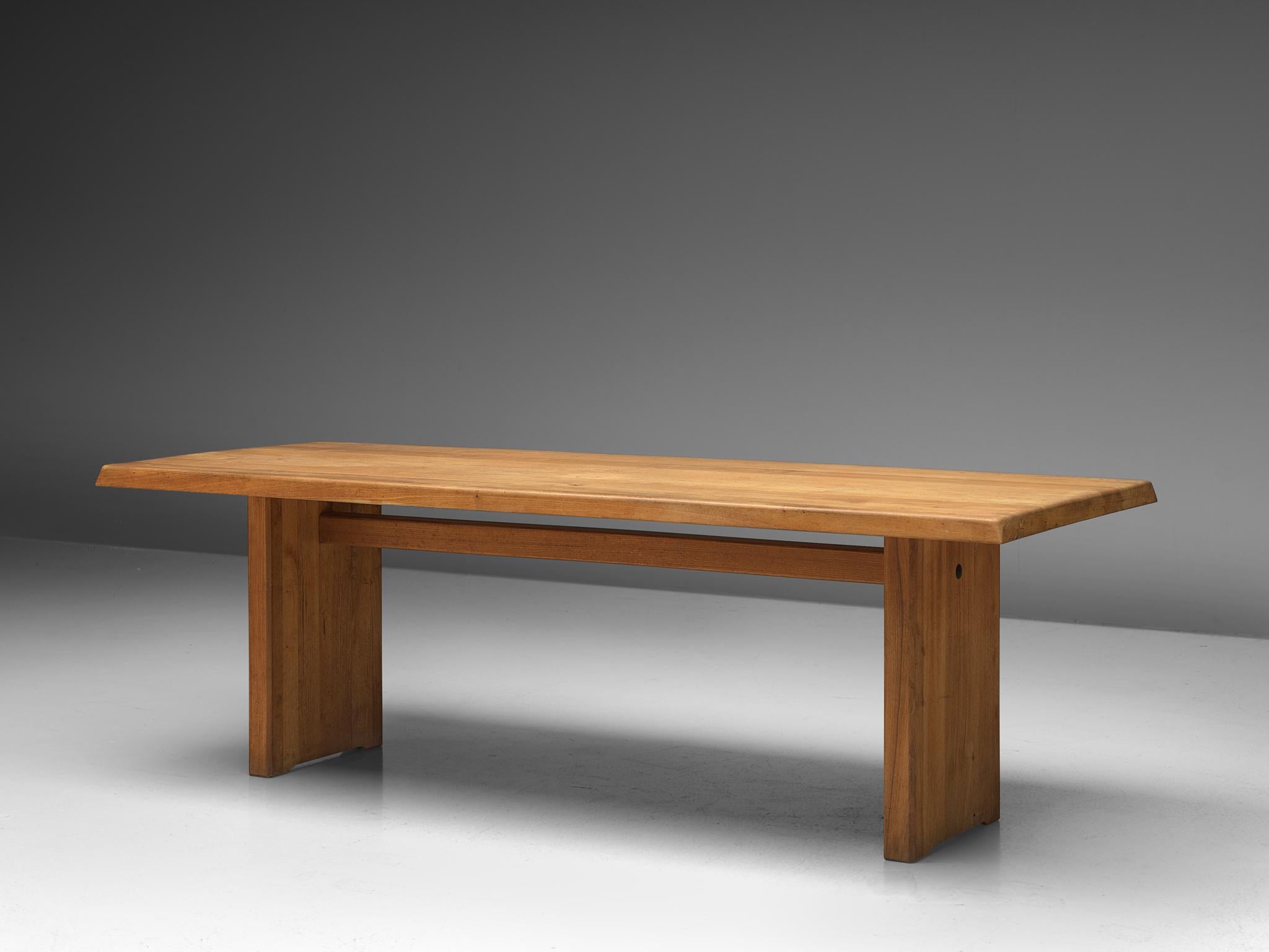 Mid-Century Modern Pierre Chapo 'T14C' Table in Solid Elm
