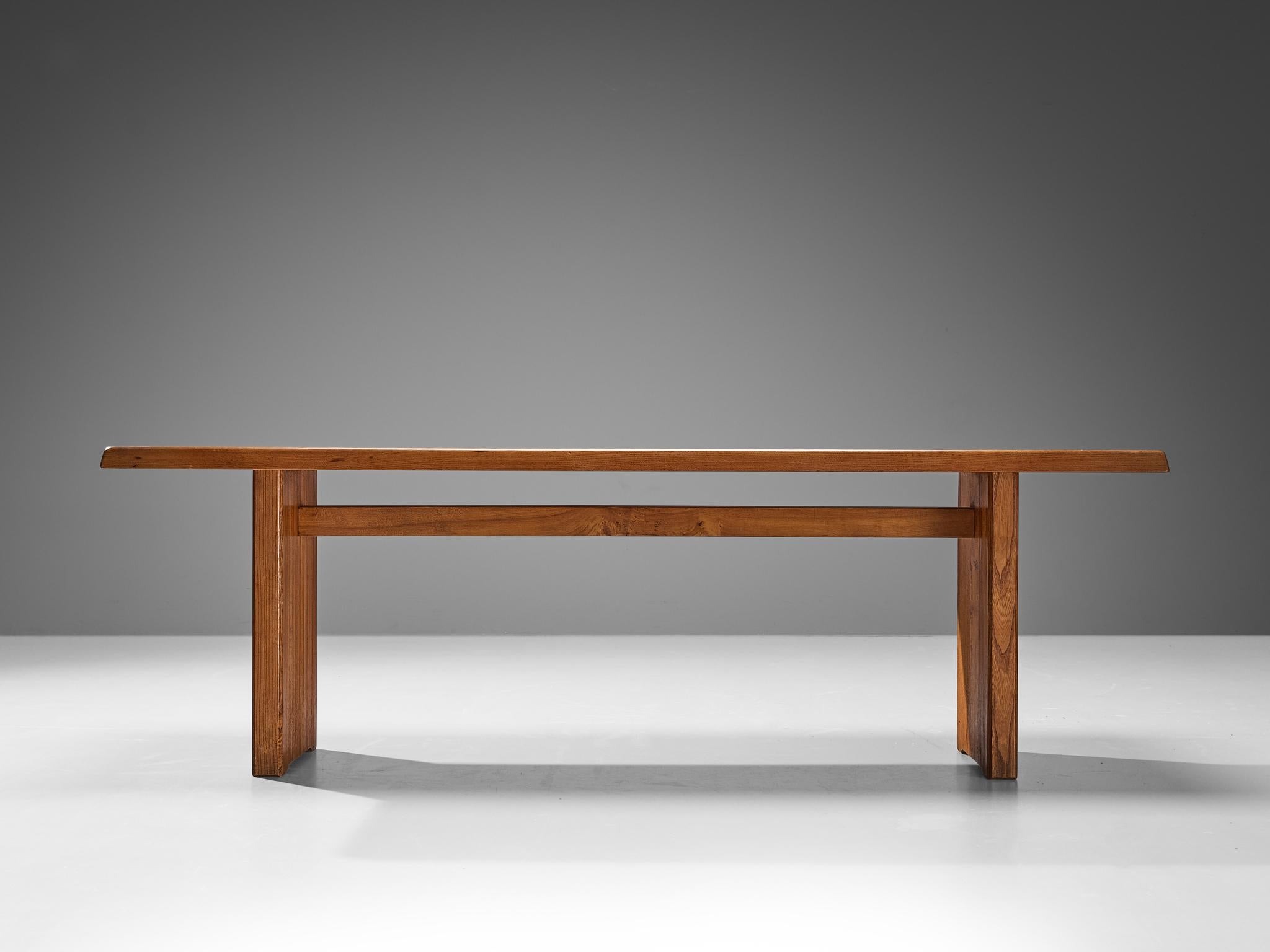 Mid-Century Modern Pierre Chapo 'T14D' Table in Solid Elm  For Sale