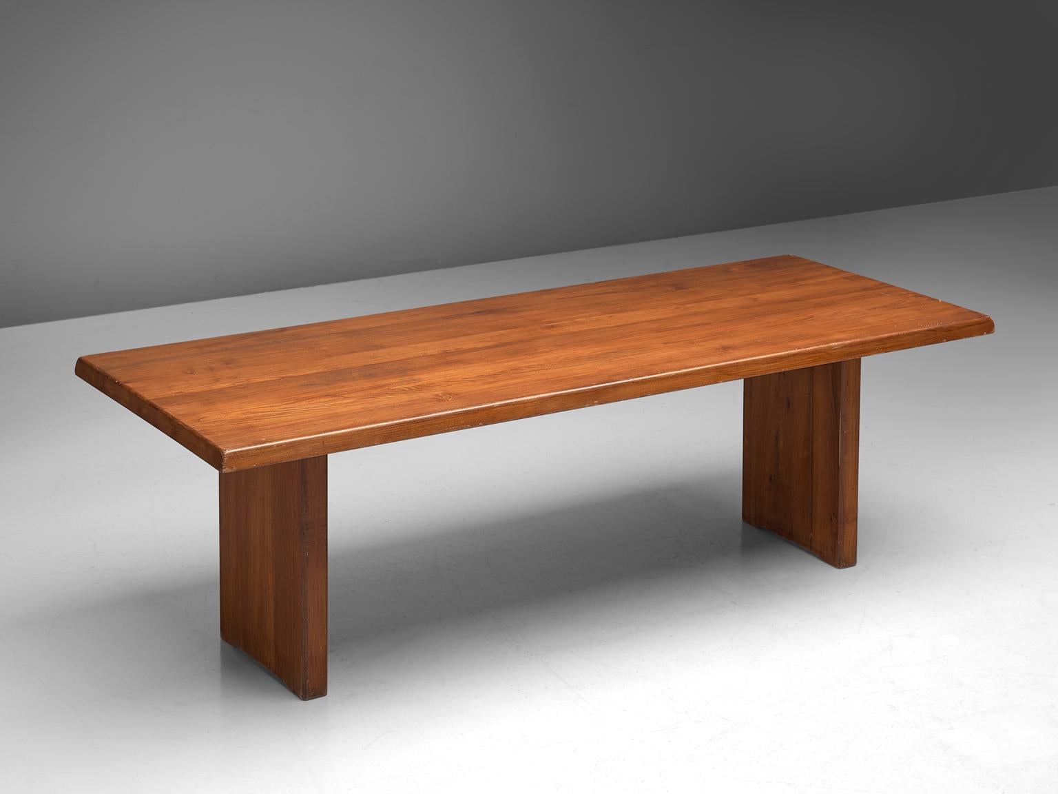 French Pierre Chapo 'T14D' Table in Solid Elm