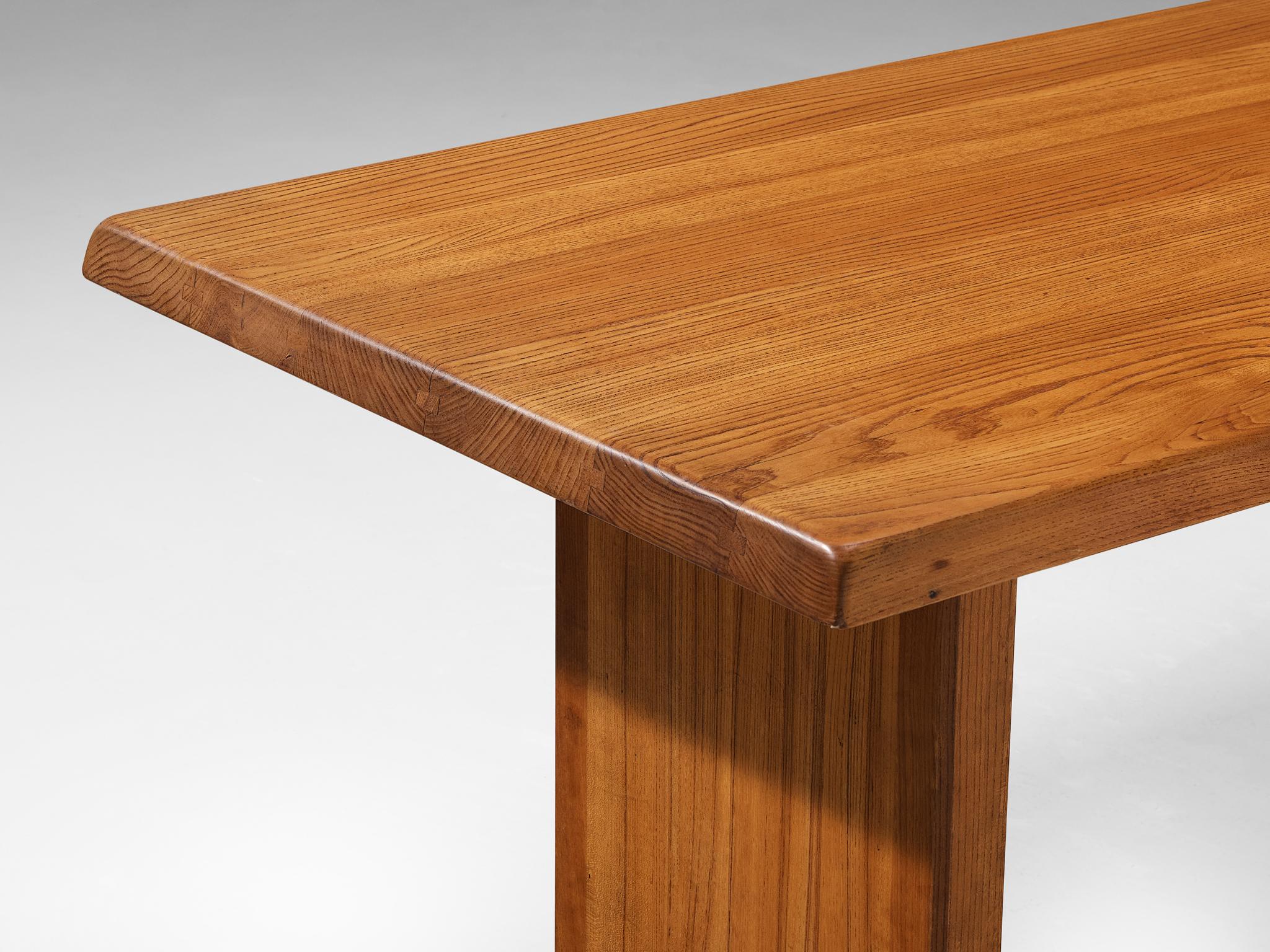 French Pierre Chapo 'T14D' Table in Solid Elm  For Sale