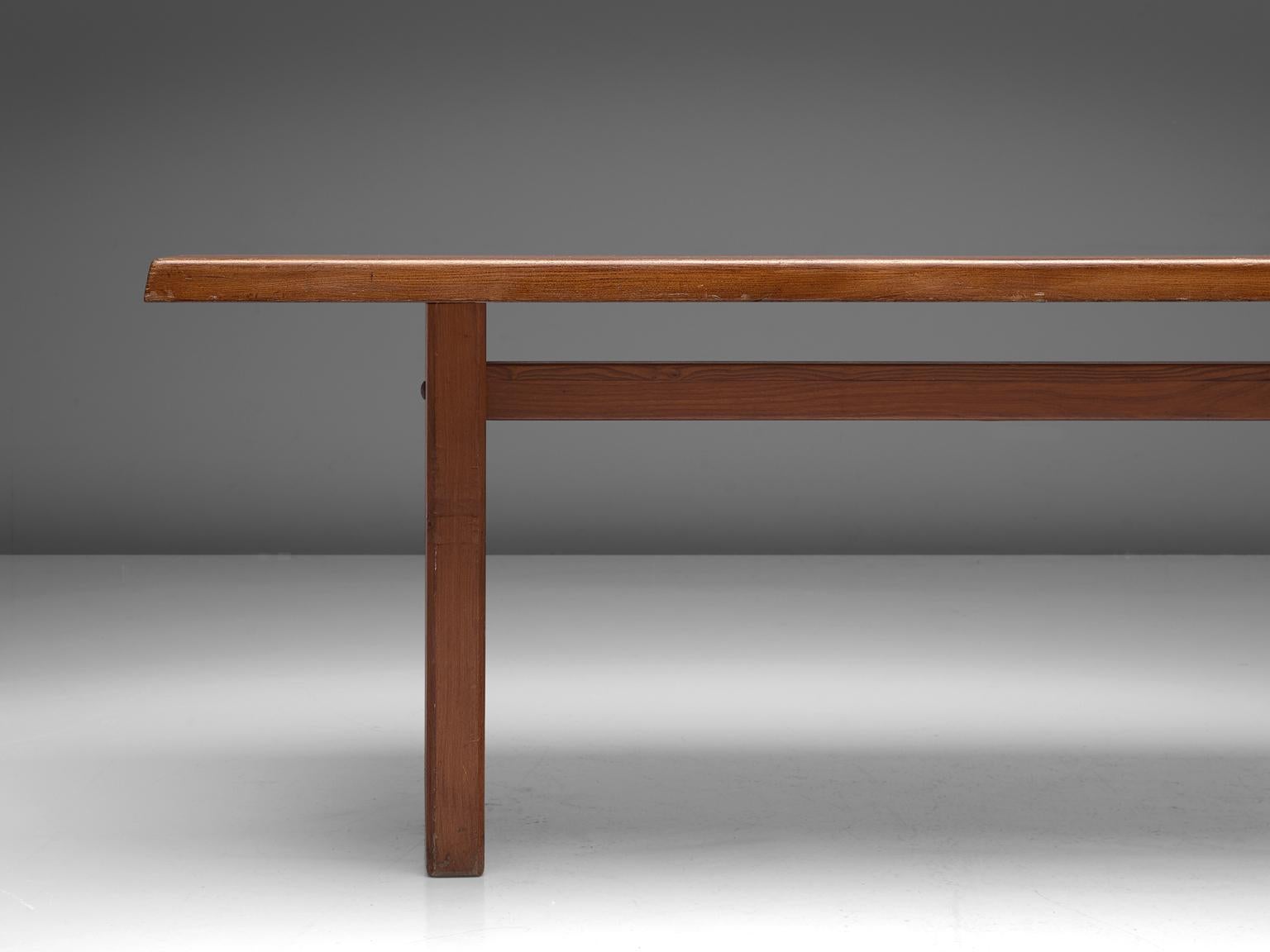 Mid-20th Century Pierre Chapo 'T14D' Table in Solid Elm