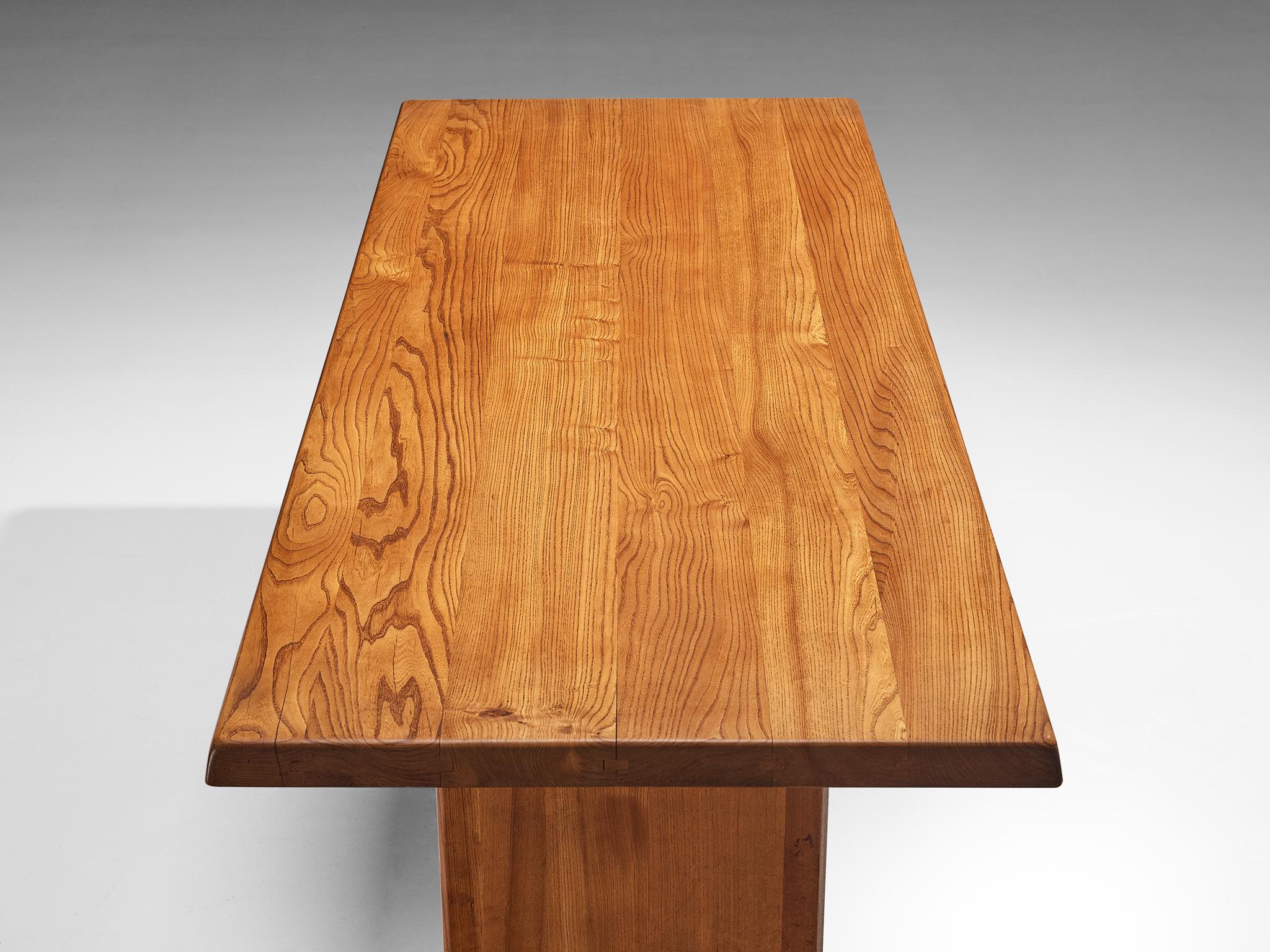 Mid-20th Century Pierre Chapo 'T14D' Table in Solid Elm  For Sale