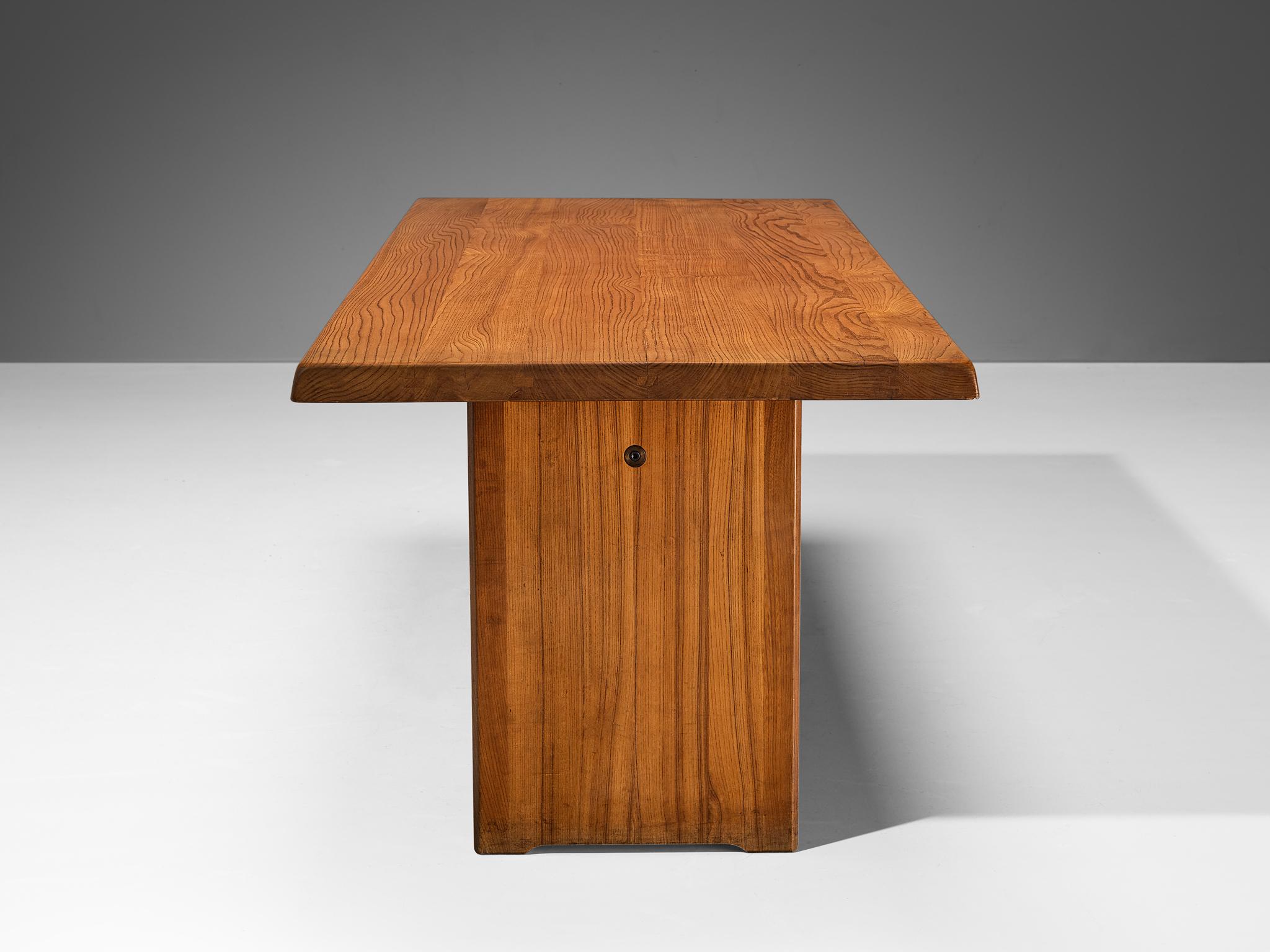 Pierre Chapo 'T14D' Table in Solid Elm  For Sale 3