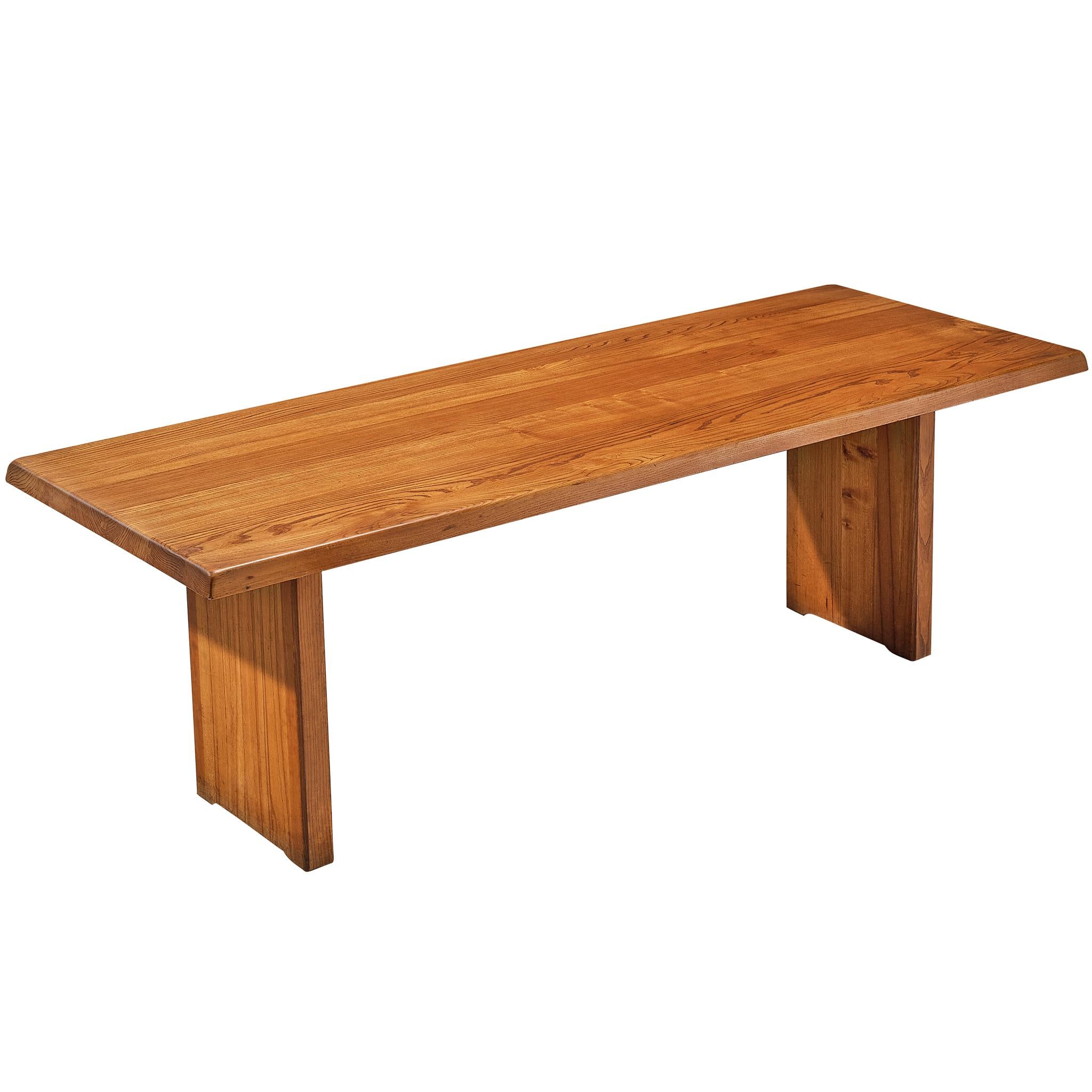 Pierre Chapo 'T14D' Table in Solid Elm  For Sale
