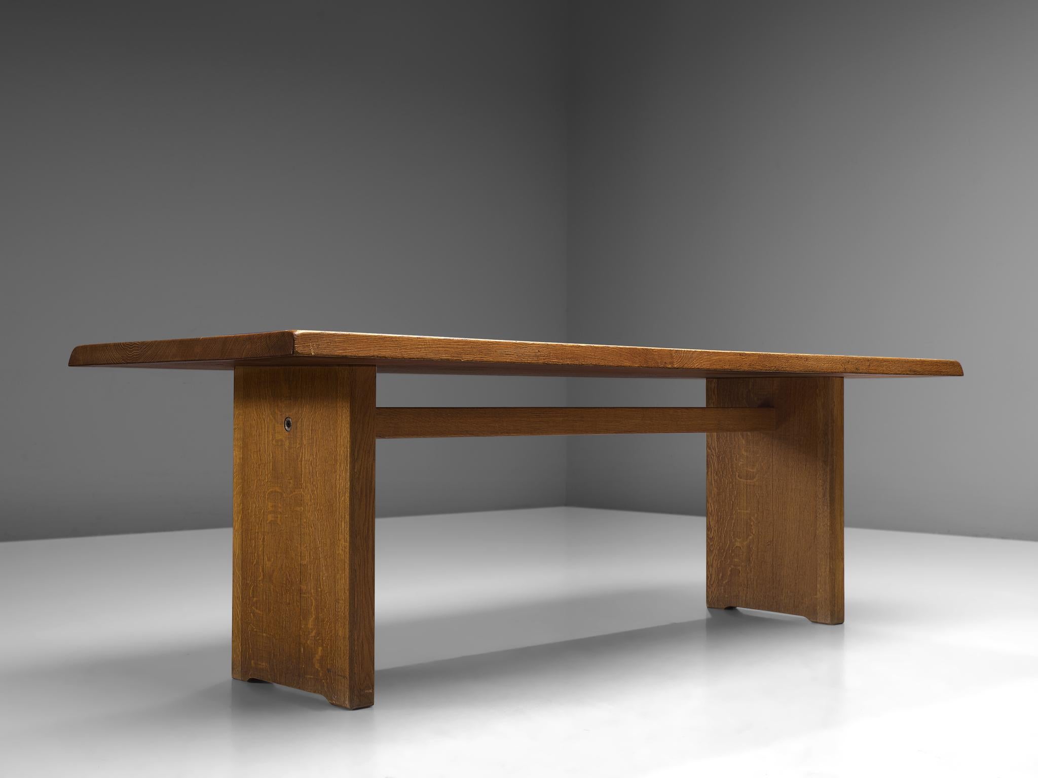 Mid-Century Modern Pierre Chapo 'T14D' Table in Solid Oak