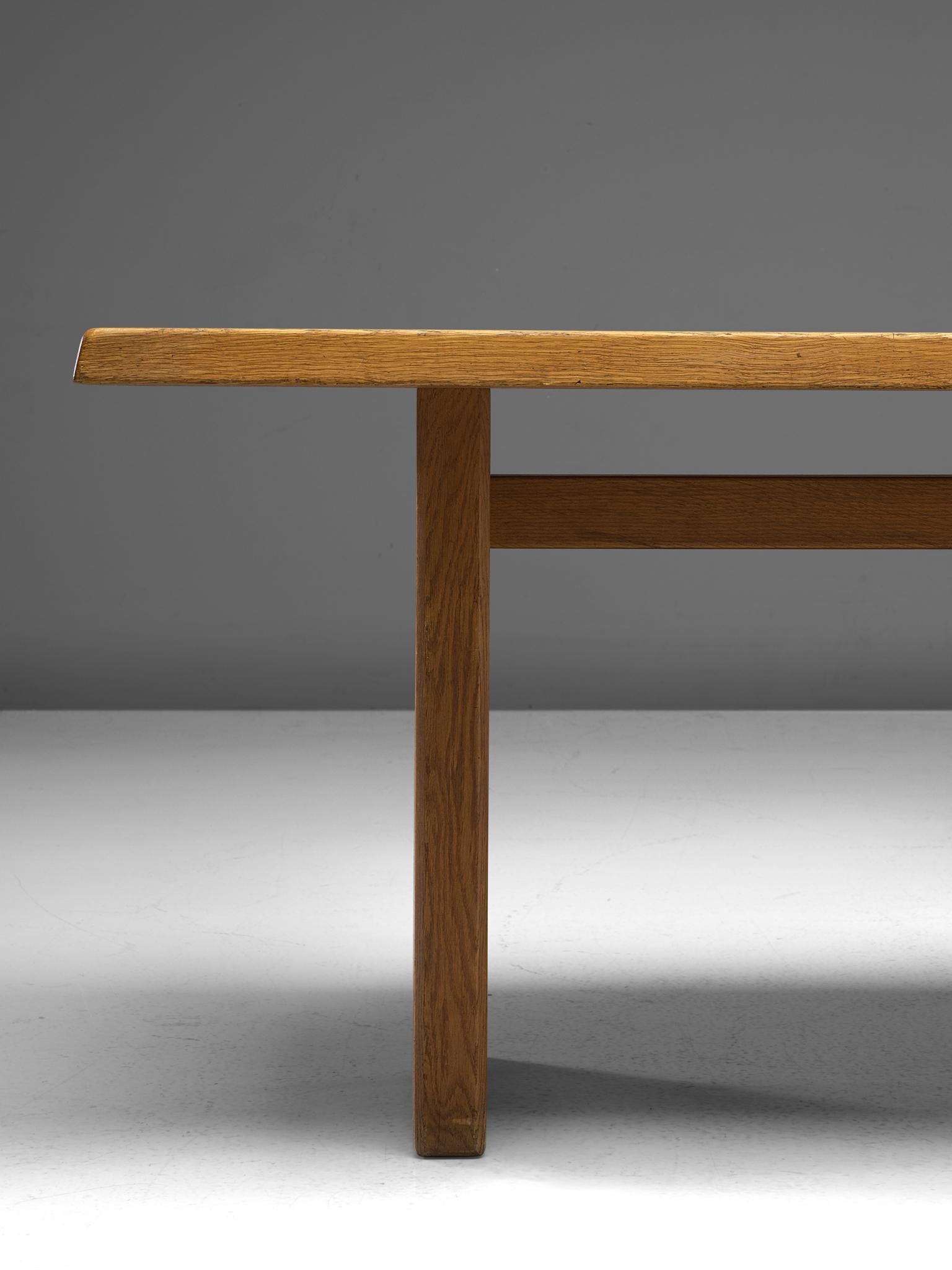French Pierre Chapo 'T14D' Table in Solid Oak