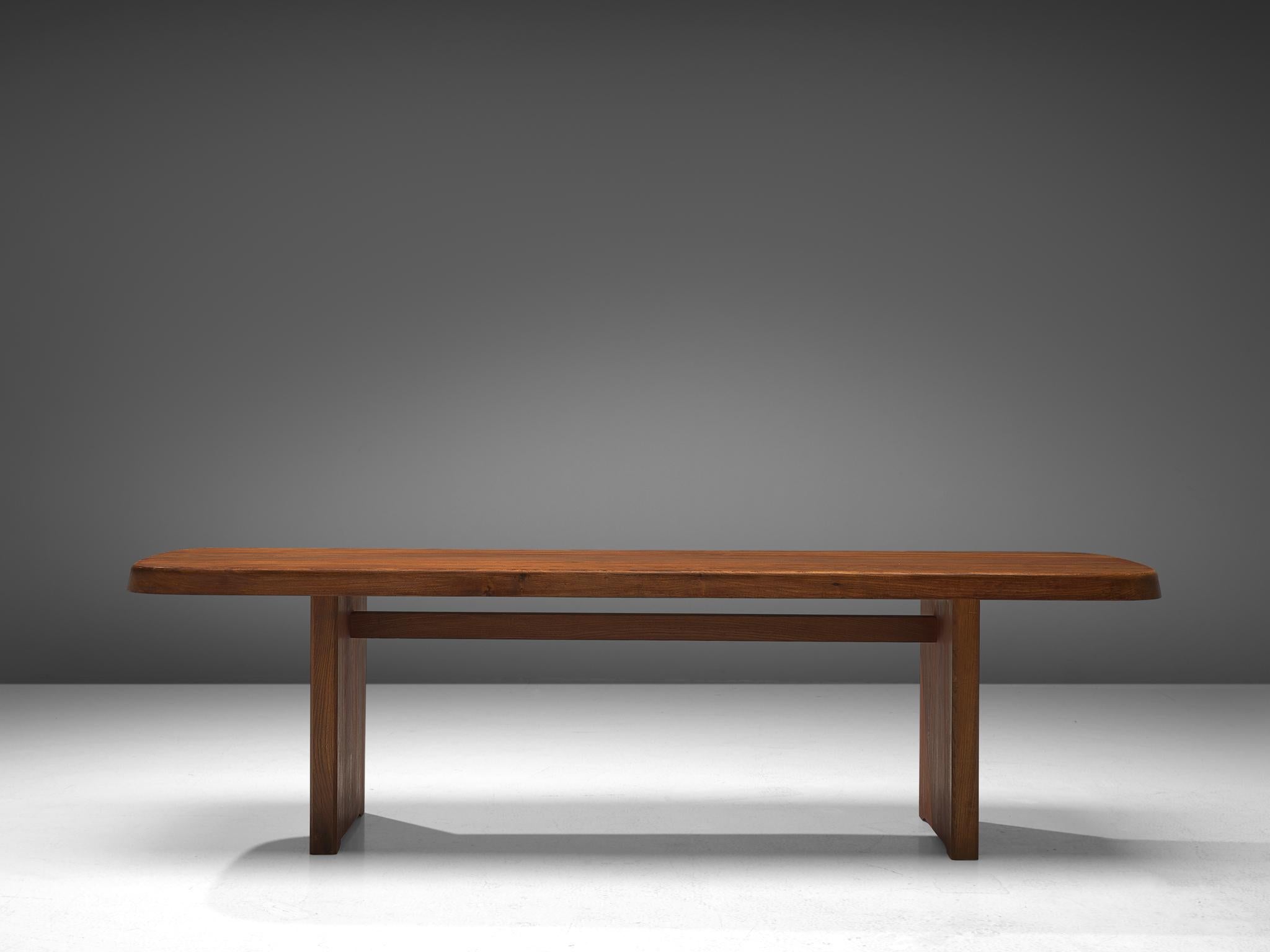 Mid-Century Modern Pierre Chapo T20A Dining Table in Solid Elm