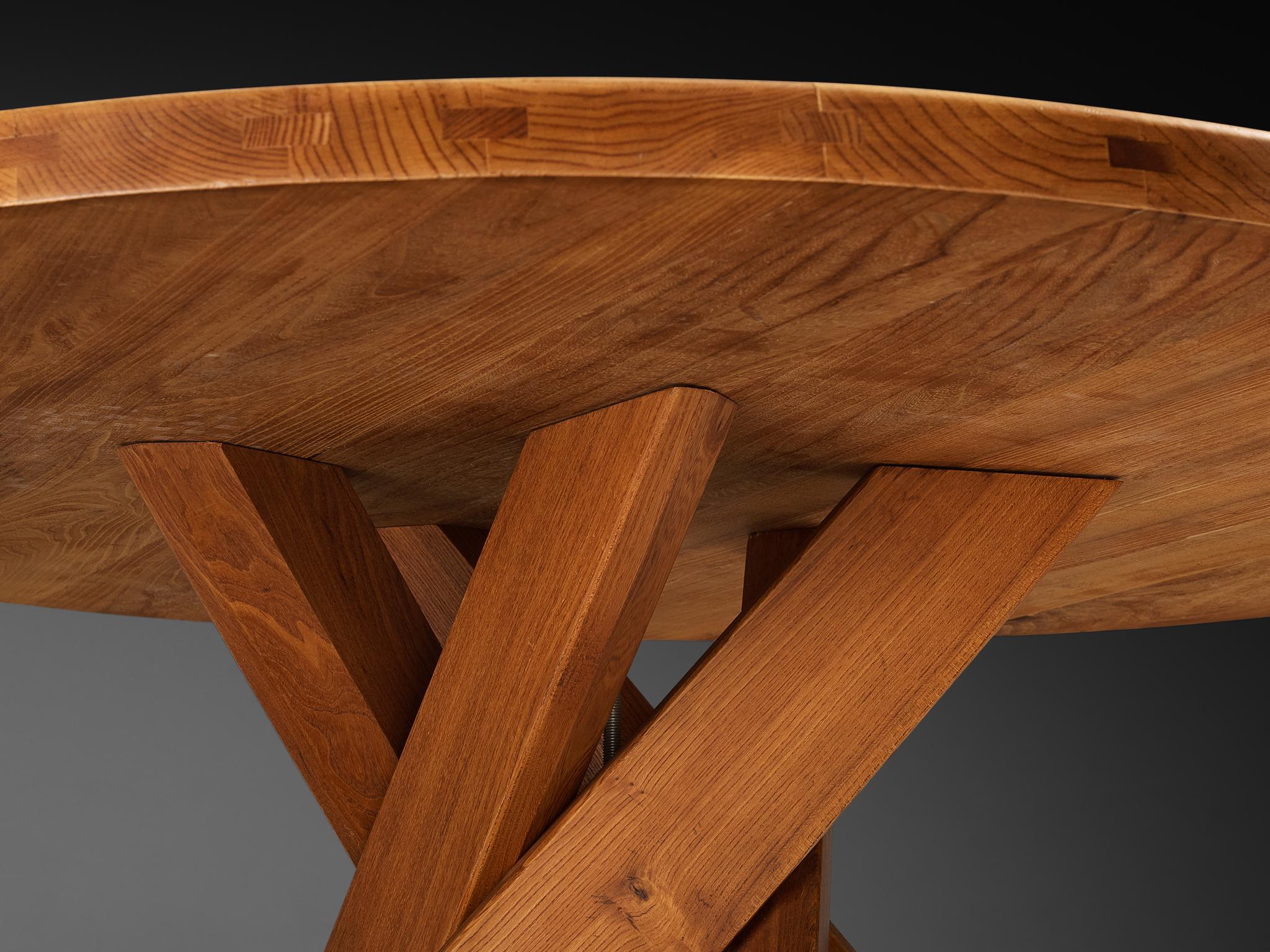 Late 20th Century Pierre Chapo 'T21 D' Dining Table For Sale