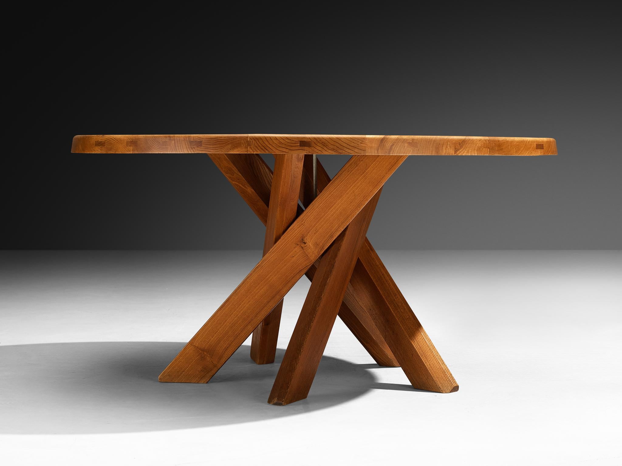 Elm Pierre Chapo 'T21 D' Dining Table For Sale