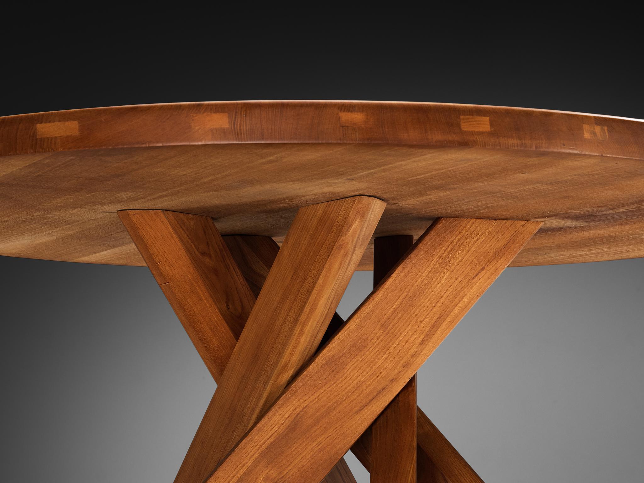 Mid-Century Modern Pierre Chapo 'T21 D' Dining Table in Solid Elm For Sale