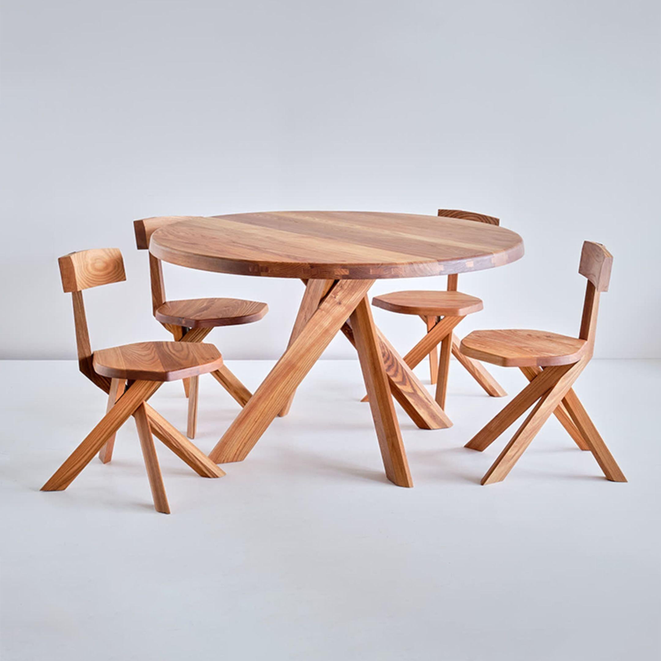 Mid-Century Modern Table de salle à manger Pierre Chapo T21, fait à la main par Chapo Création, France en vente