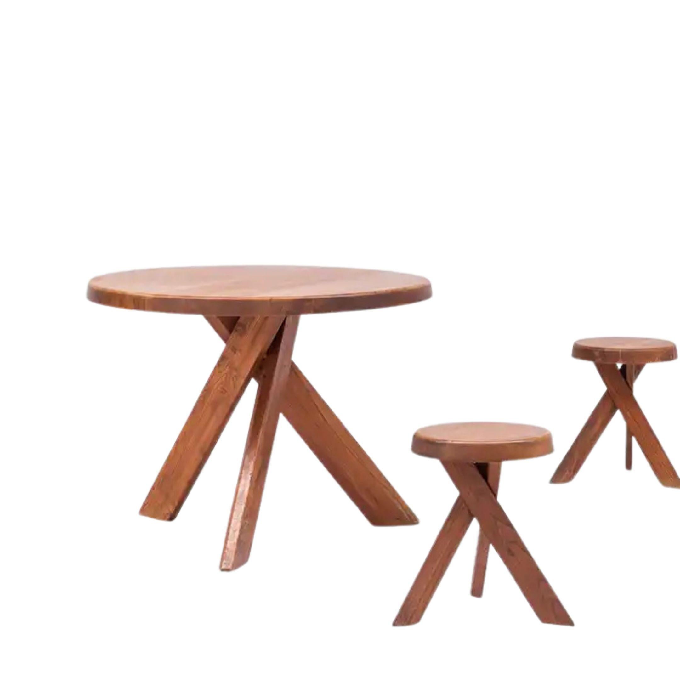 Français Table de salle à manger Pierre Chapo T21, fait à la main par Chapo Création, France en vente