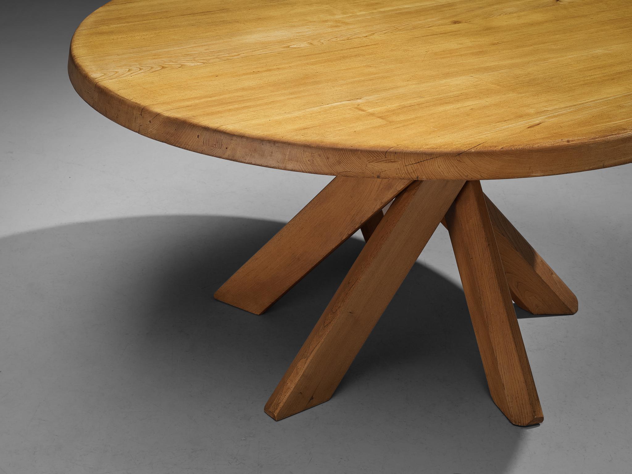 Early Pierre Chapo 'T21' Dining Table in Solid Elm 1