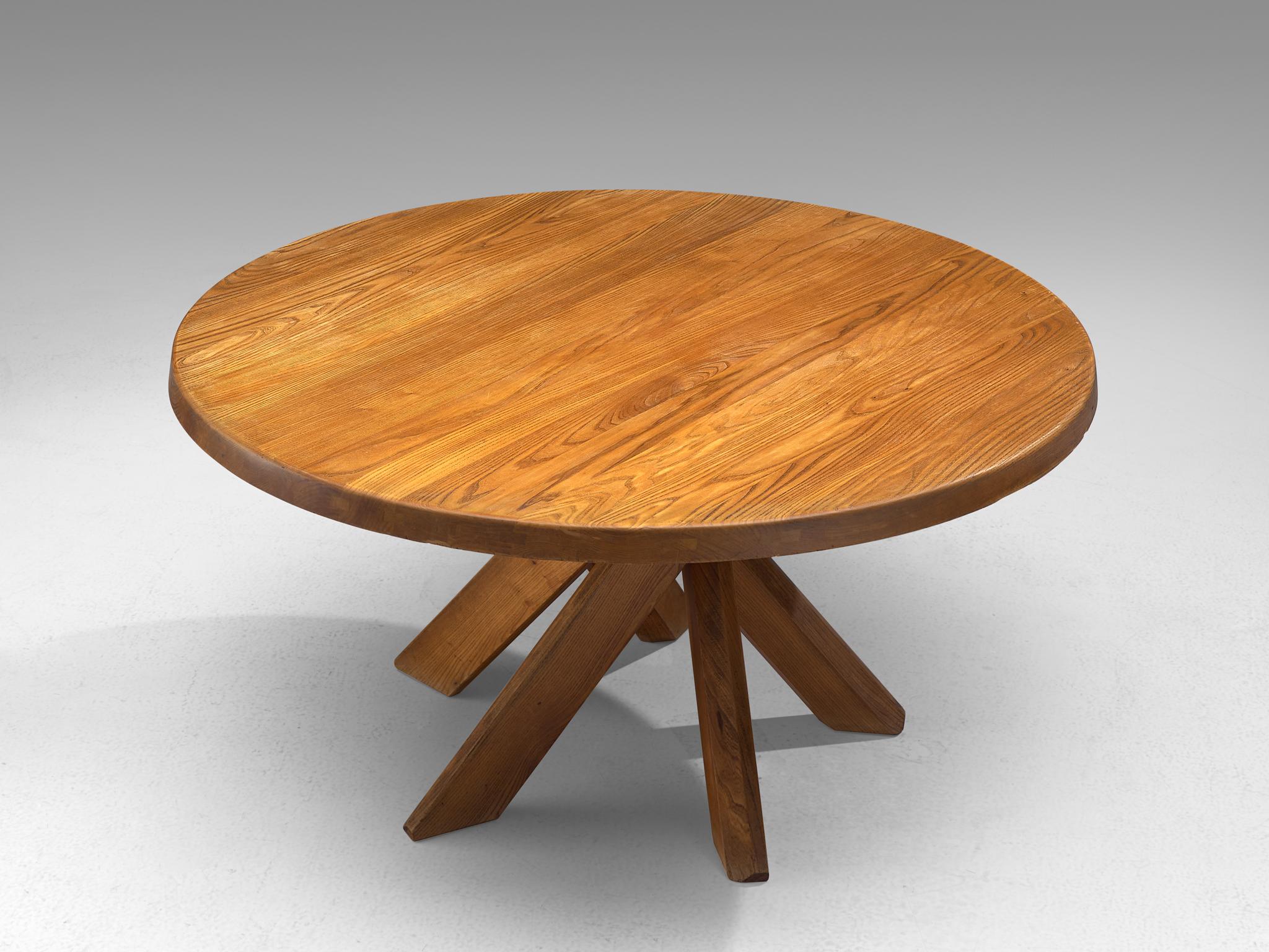 French Pierre Chapo T21 Dining Table in Solid Elm