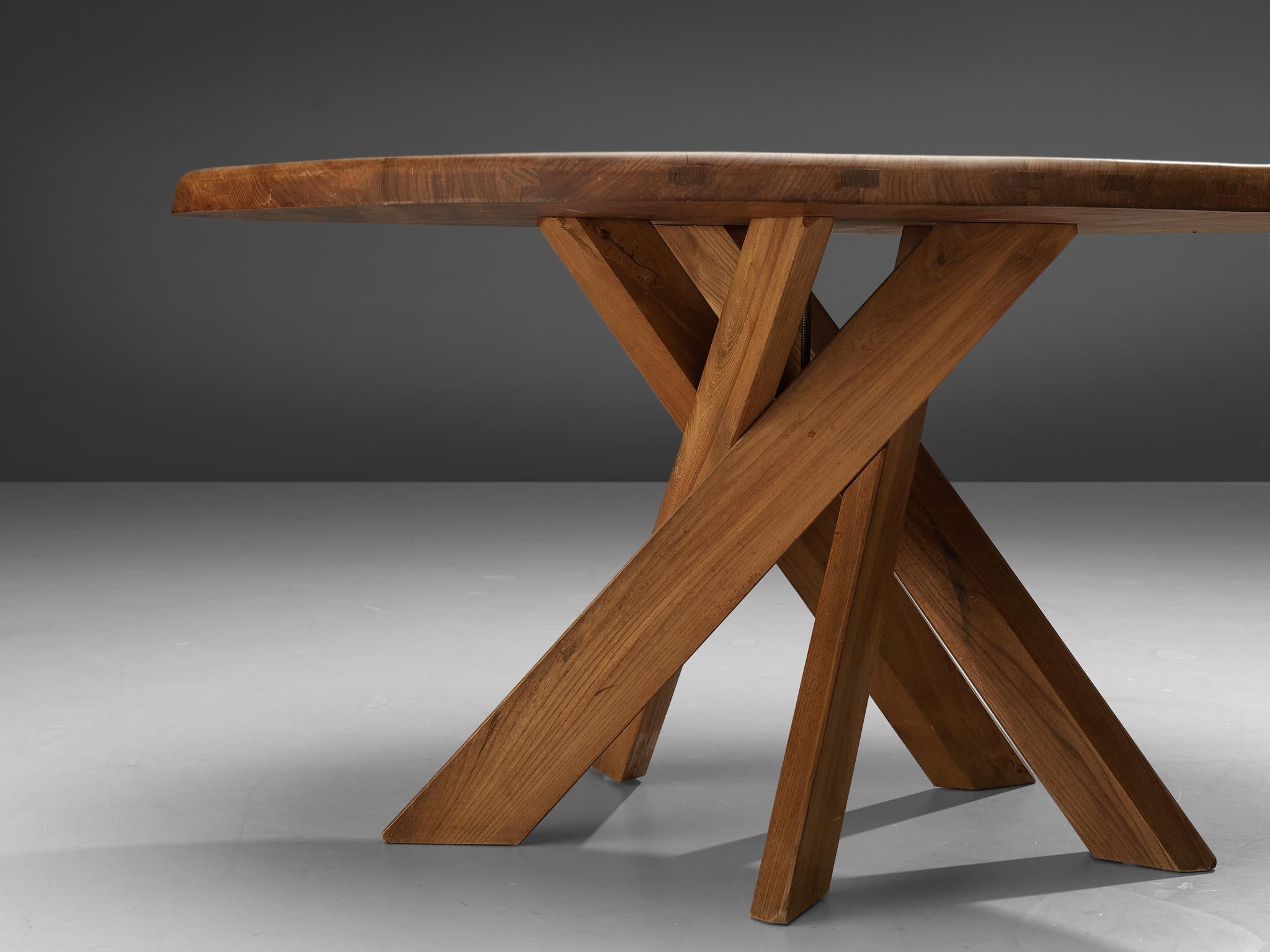 Pierre Chapo T21 Dining Table in Solid Elm 1