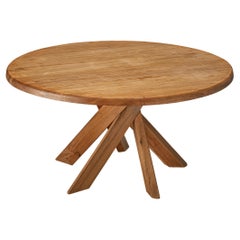 Pierre Chapo 'T21' Dining Table in Solid Elm