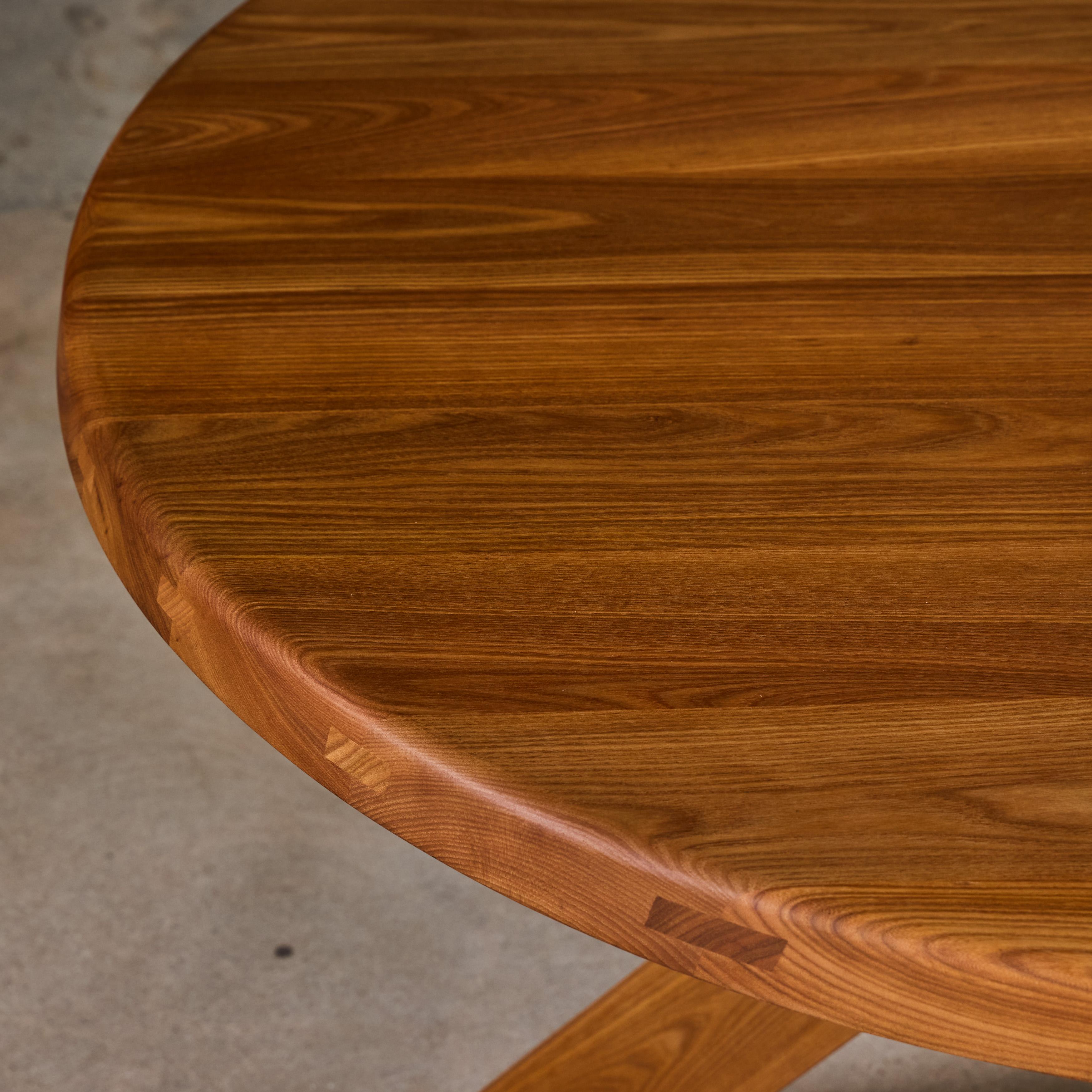 Pierre Chapo 'T21 Sfax' Table en bois d'orme massif fabriquée à la main pour Chapo Création en vente 2