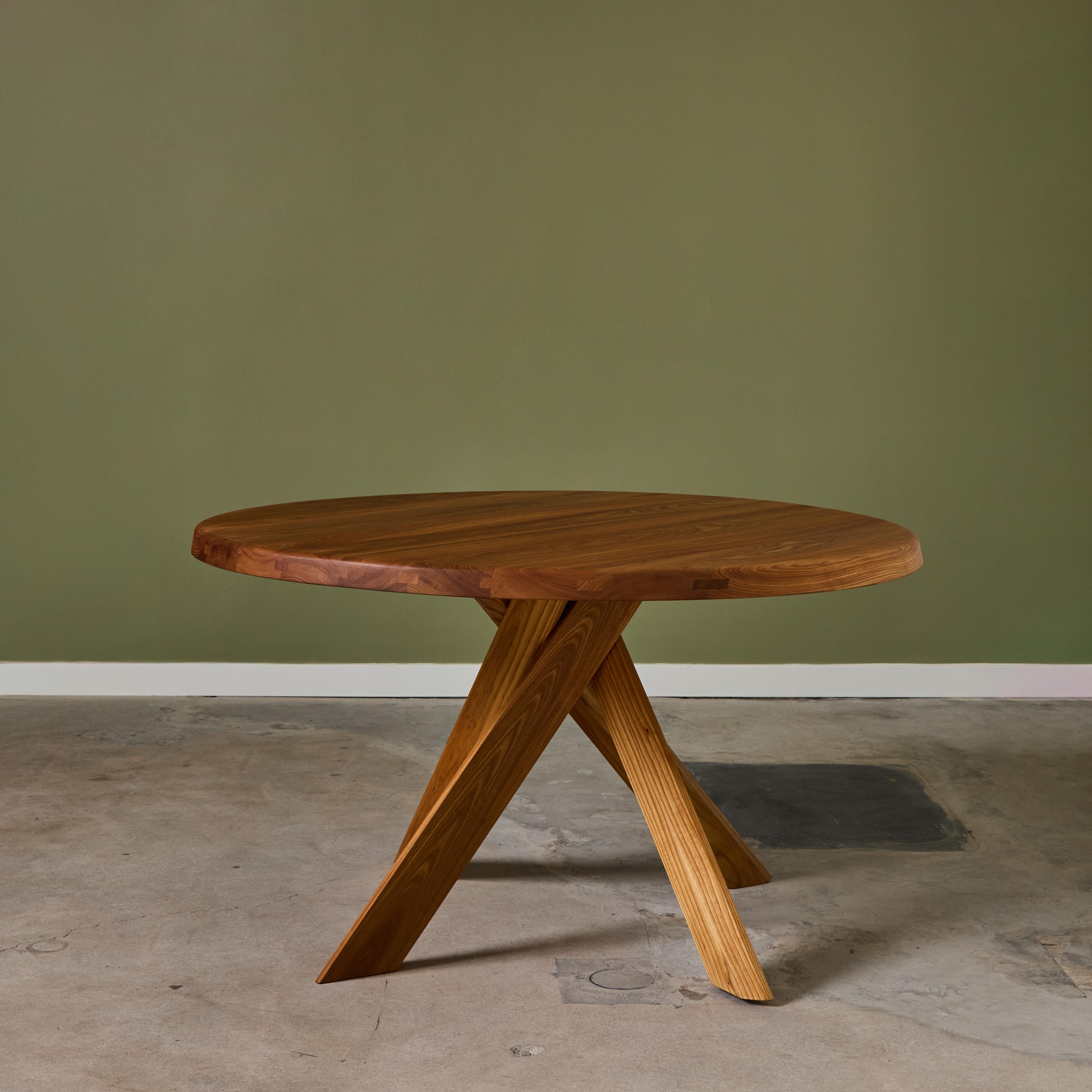 Pierre Chapo 'T21 Sfax' Table en bois d'orme massif fabriquée à la main pour Chapo Création en vente 5