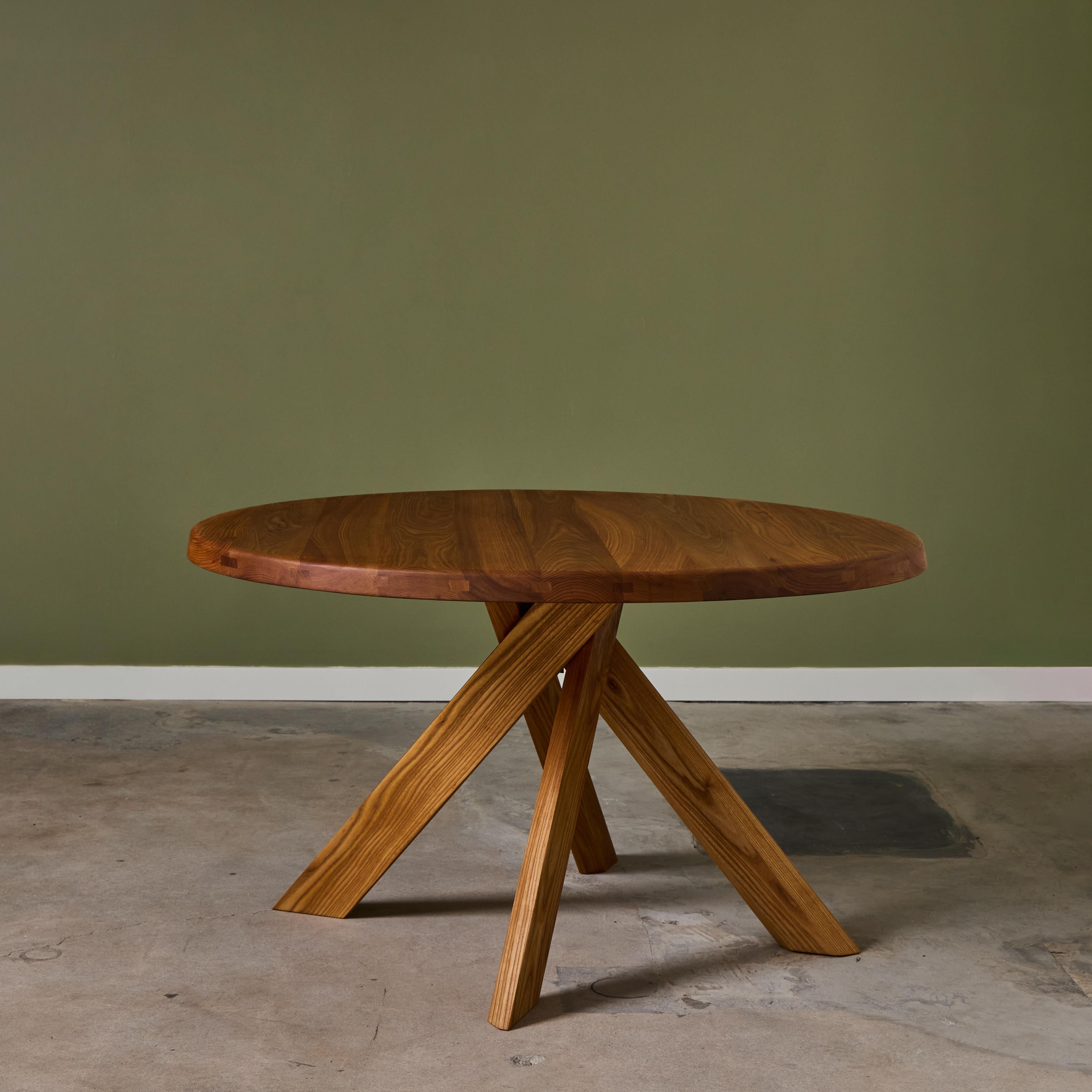 Huilé Pierre Chapo 'T21 Sfax' Table en bois d'orme massif fabriquée à la main pour Chapo Création en vente