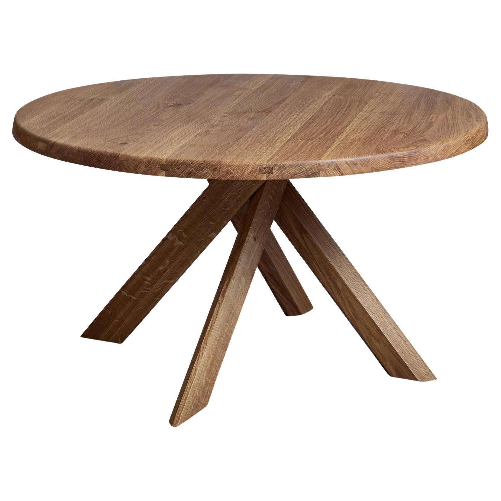 Pierre Chapo 'T21 Sfax' Handcrafted Solid Oak Wood Table for Chapo Création For Sale 8