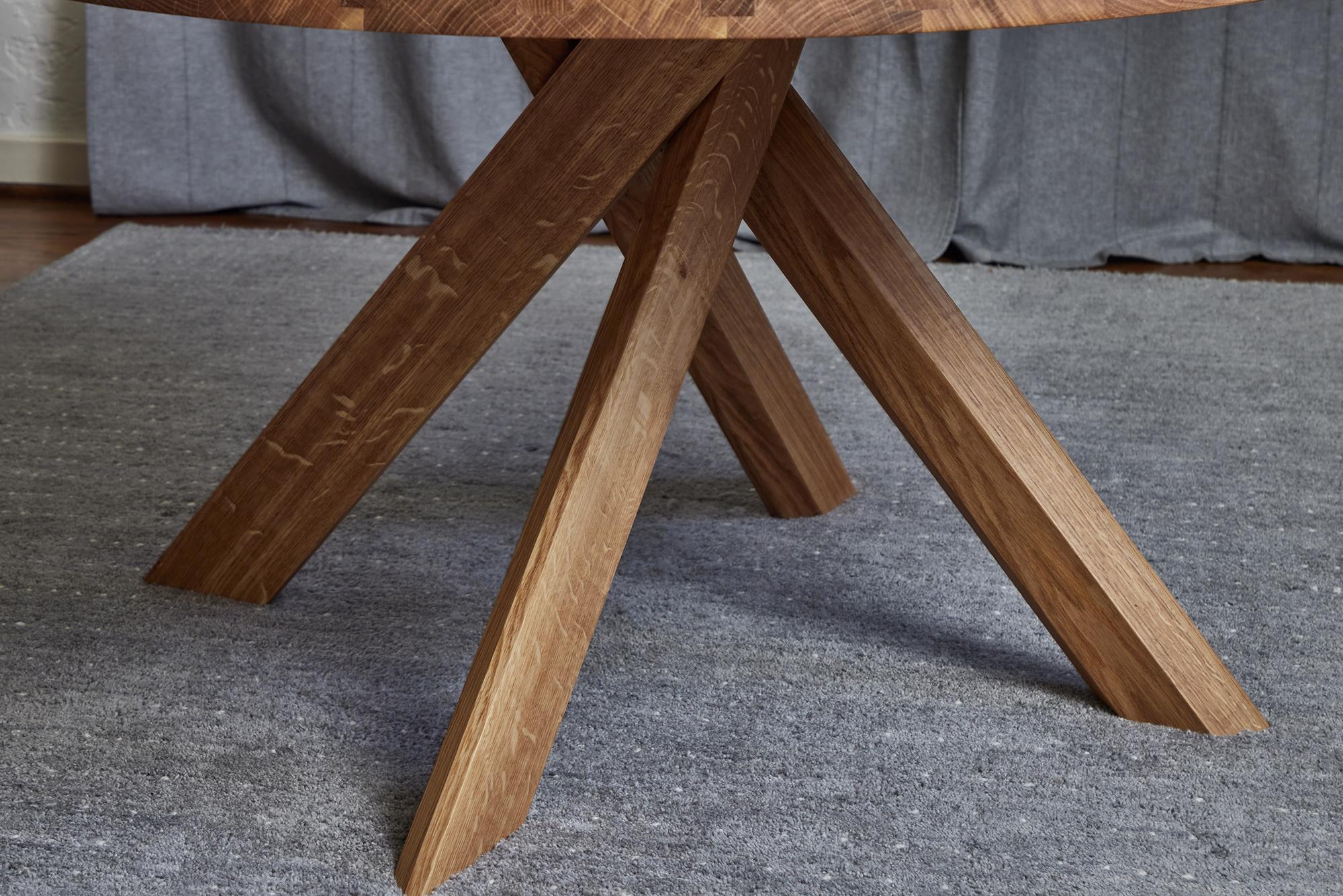 Pierre Chapo 'T21 Sfax' Handcrafted Solid Oak Wood Table for Chapo Création For Sale 12