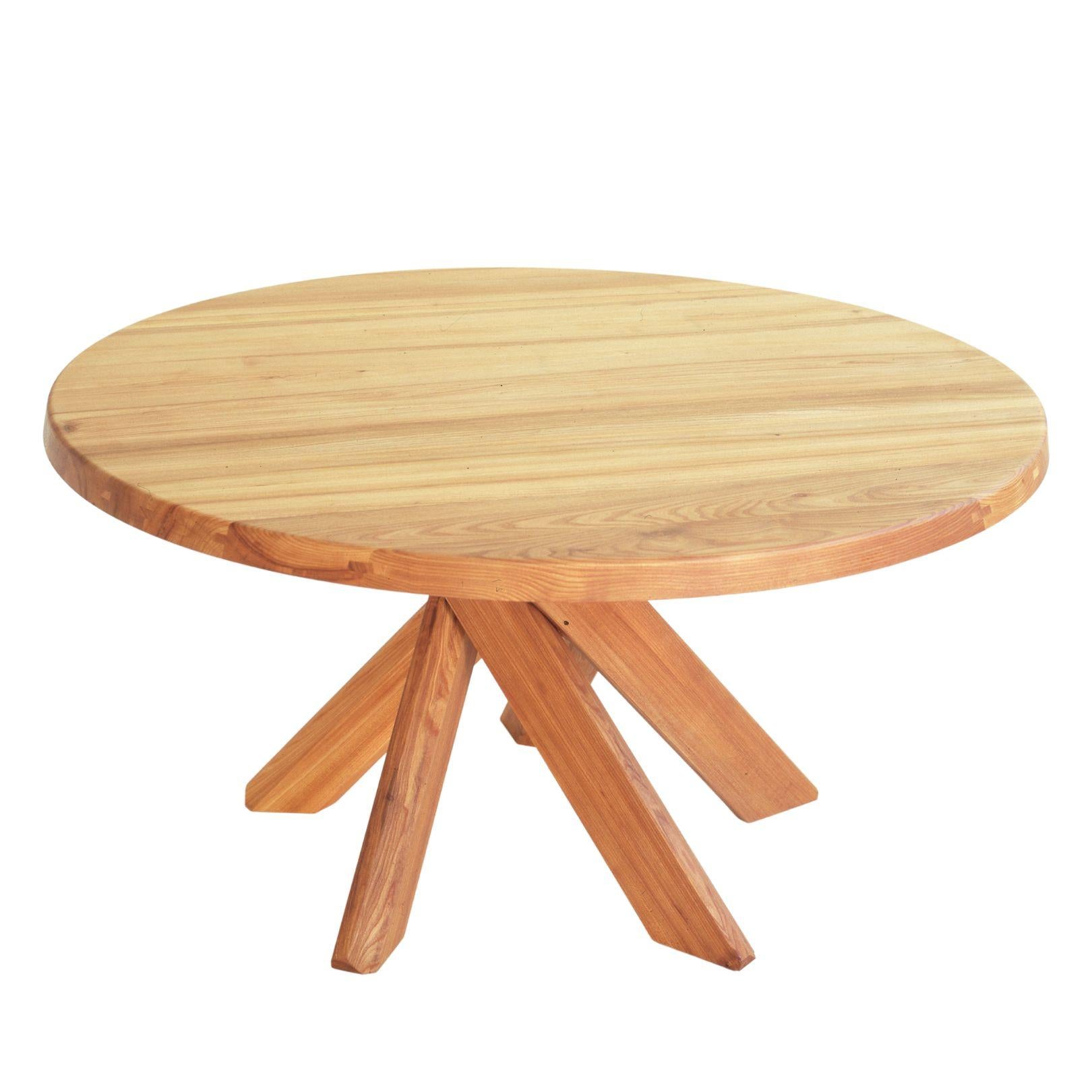 Pierre Chapo 'T21 Sfax' Handcrafted Solid Oak Wood Table for Chapo Création For Sale 2