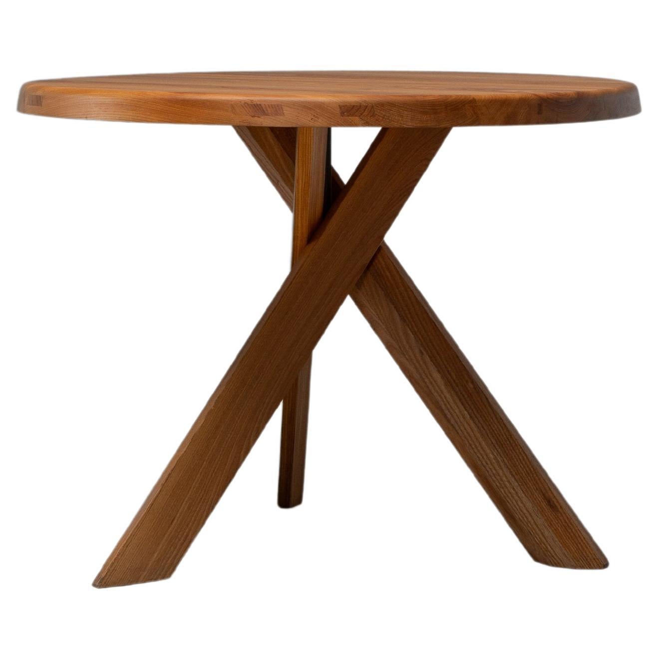 Table à manger T21a Pierre Chapo en bois d'orme, France, 1960 en vente