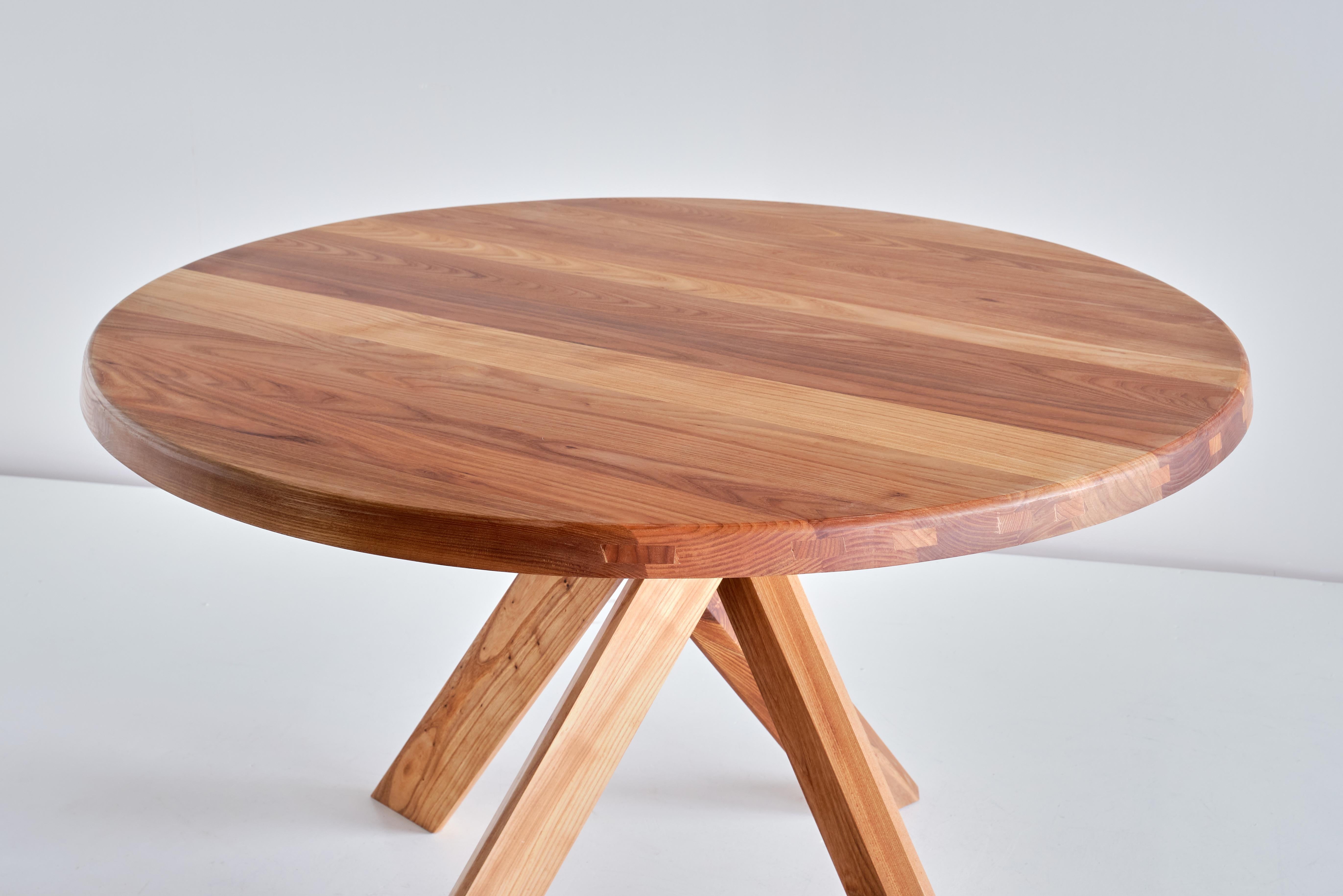 Pierre Chapo T21B Dining Table in Solid Elm, Chapo Creation, France In New Condition In The Hague, NL