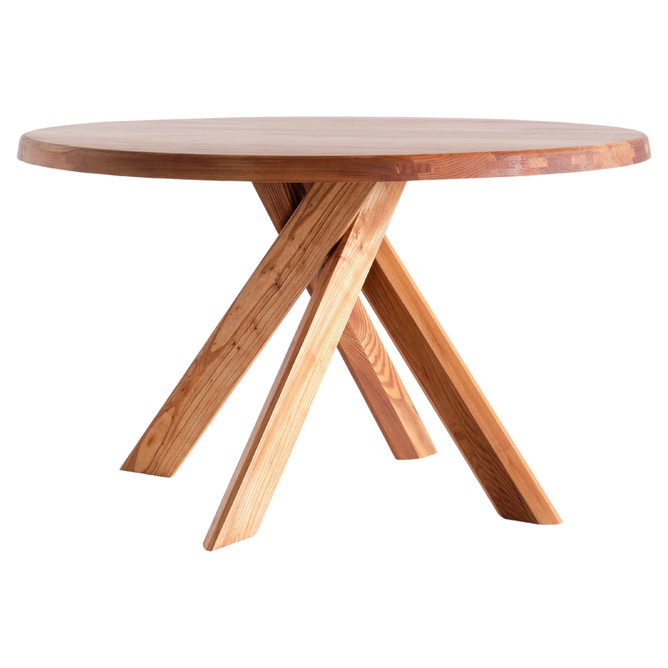 Pierre Chapo T21B Dining Table in Solid Elm, Chapo Creation, France