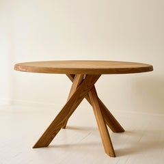 Pierre Chapo T21B 'Sfax' Dining Table, Elm, Brutalist, 1970s France