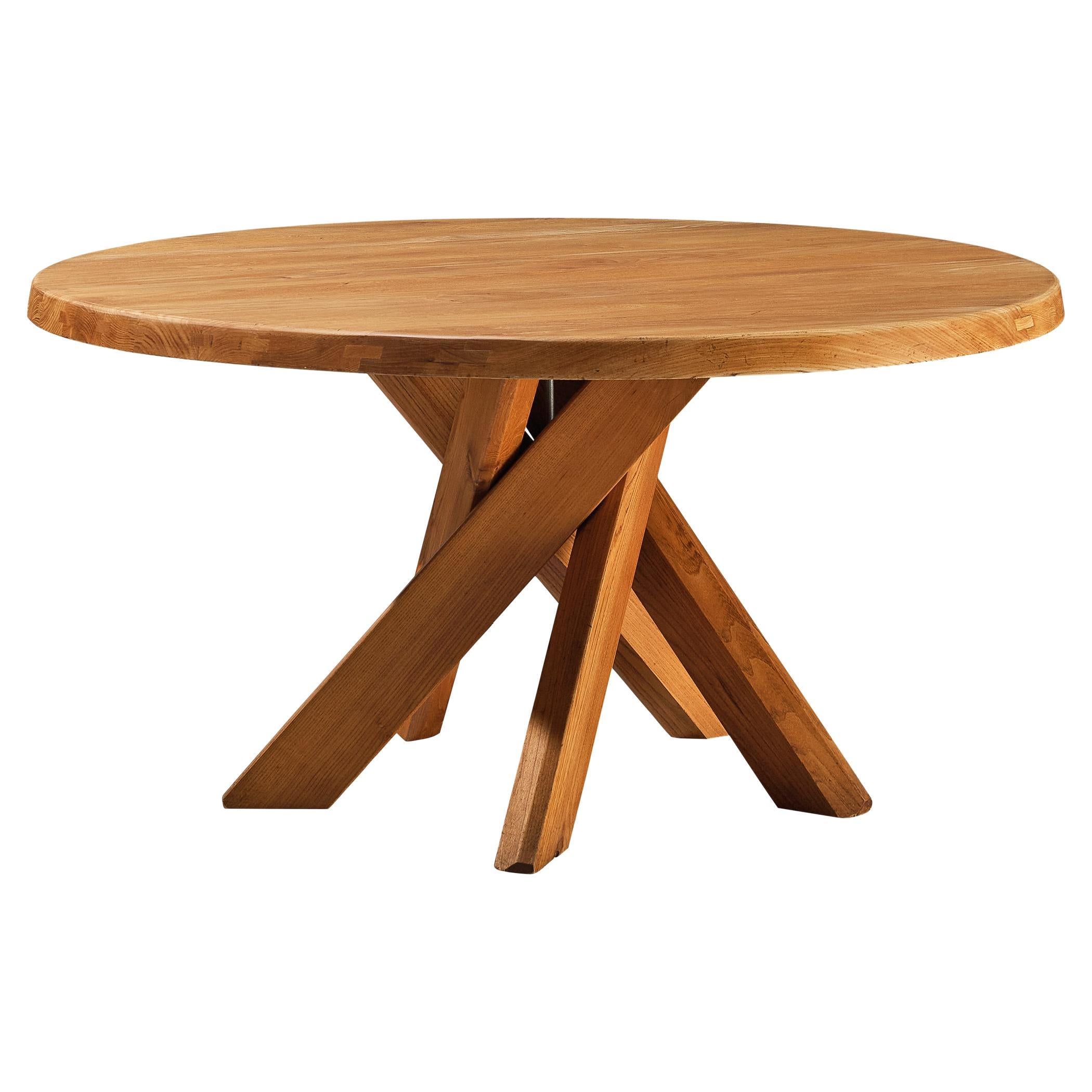 Pierre Chapo 'T21D' Dining Table in Solid Elm